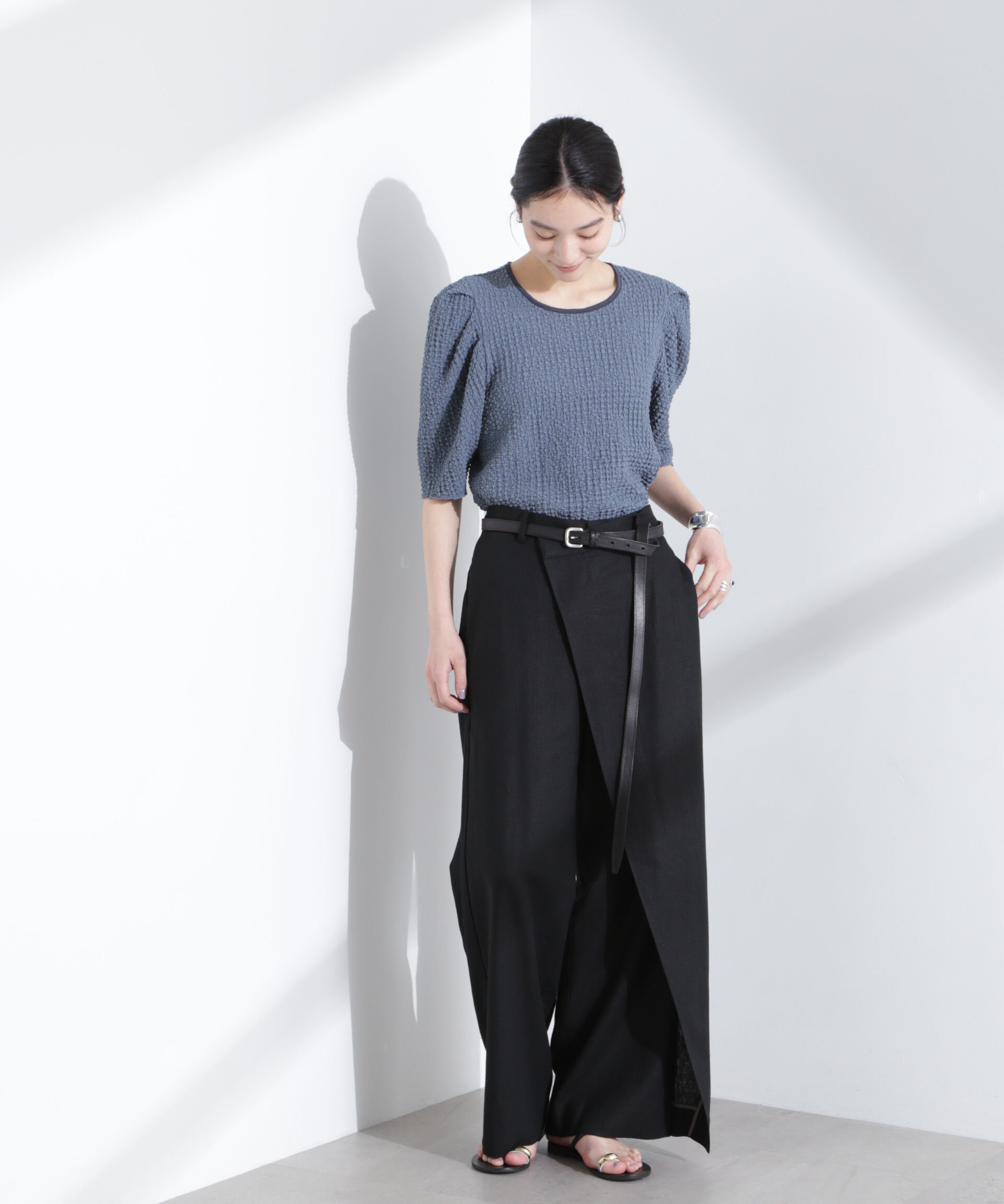 nano･universe「シャーリングタックスリーブトップス」|Tシャツ・カットソー|