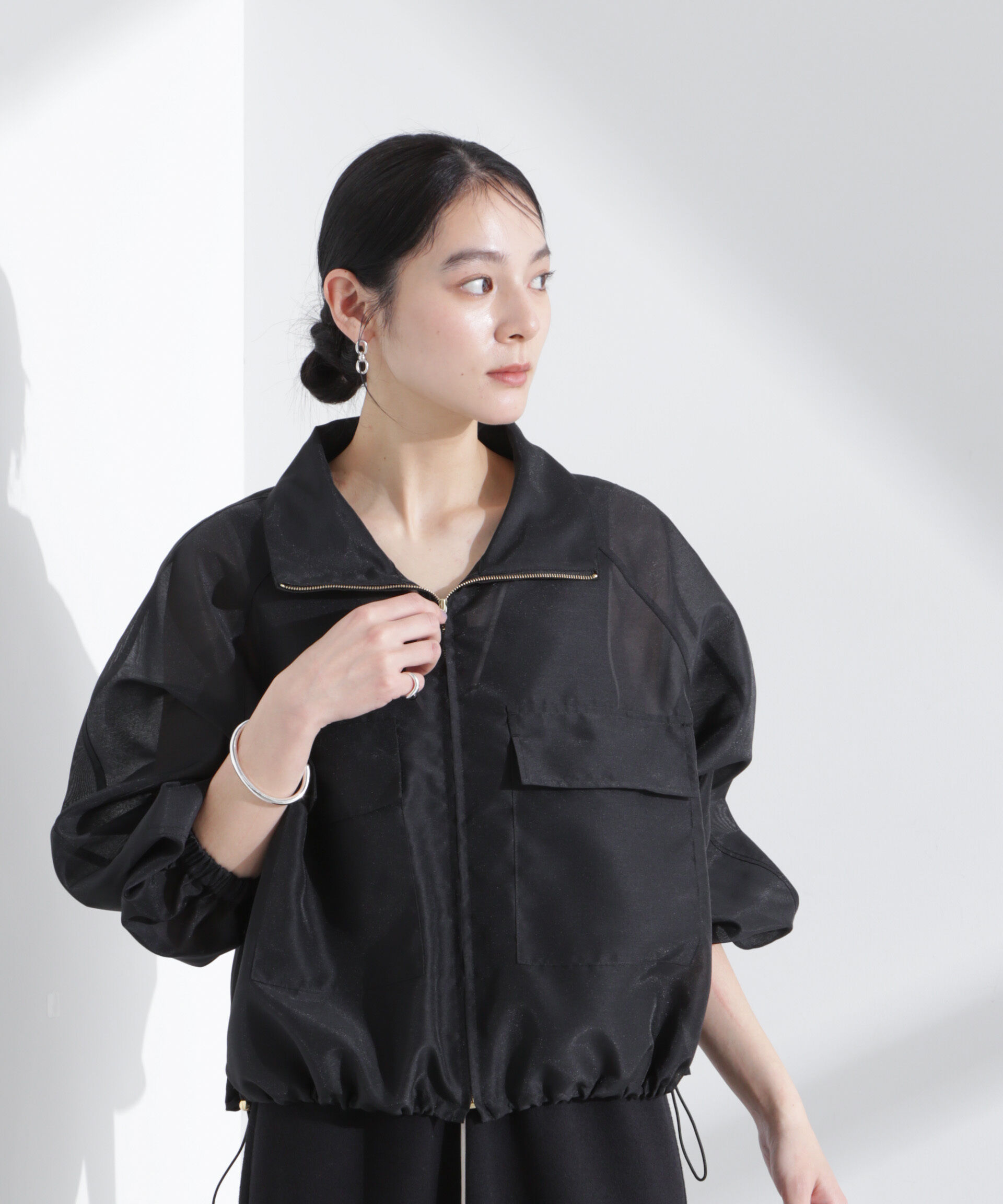 nano･universe「スパンオーガンジーブルゾン」|ブルゾン・スタジャン|