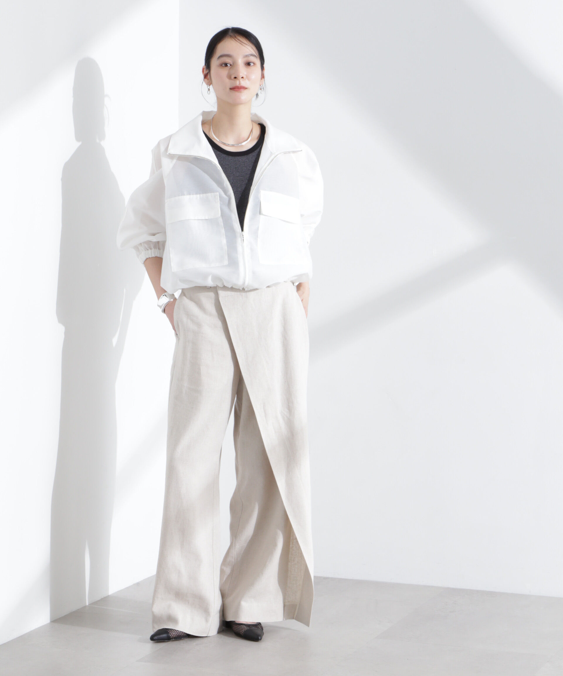 nano･universe「スパンオーガンジーブルゾン」|ブルゾン・スタジャン|