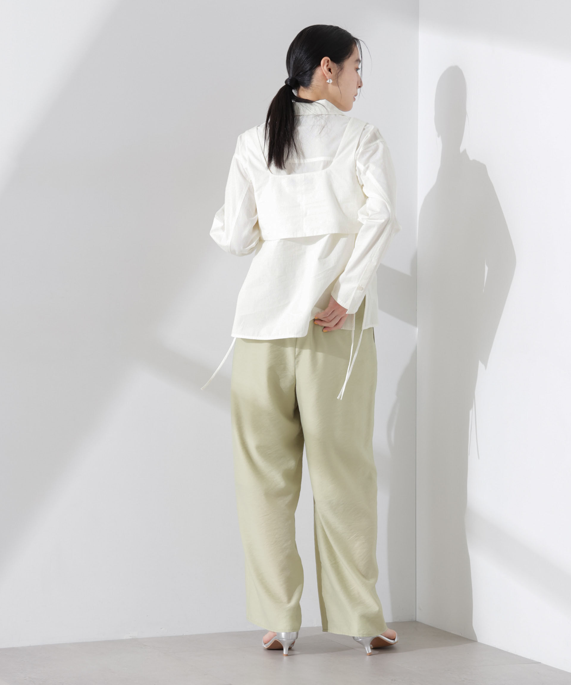 nano･universe「ビスチェセットドロストワイドコットンシャツ」|シャツ・ブラウス|