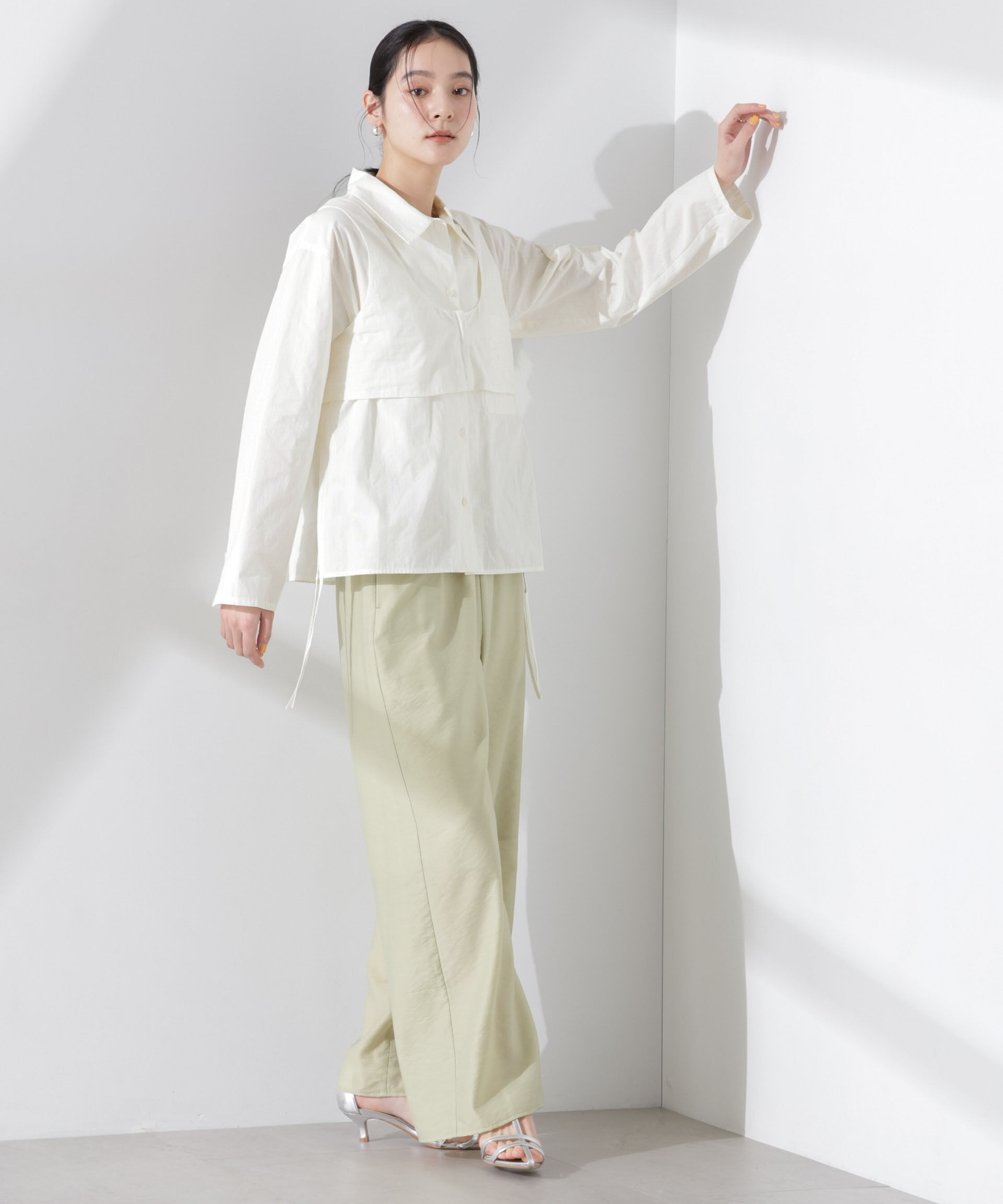 nano･universe「ビスチェセットドロストワイドコットンシャツ」|シャツ・ブラウス|