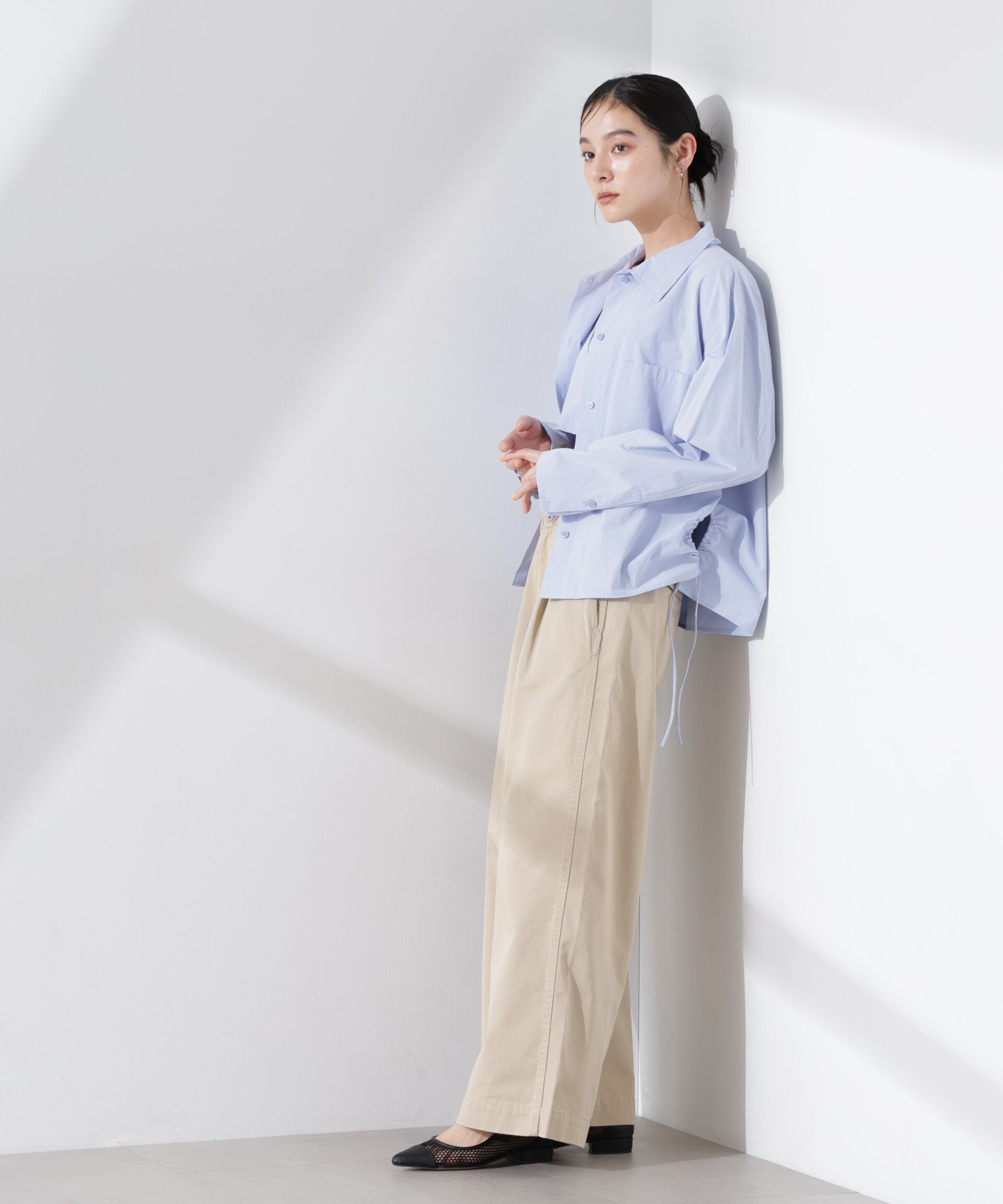 nano･universe「ビスチェセットドロストワイドコットンシャツ」|シャツ・ブラウス|