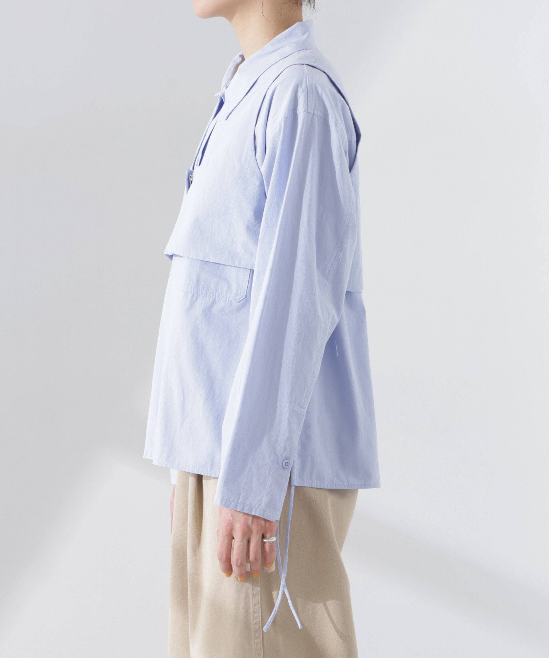 nano･universe「ビスチェセットドロストワイドコットンシャツ」|シャツ・ブラウス|