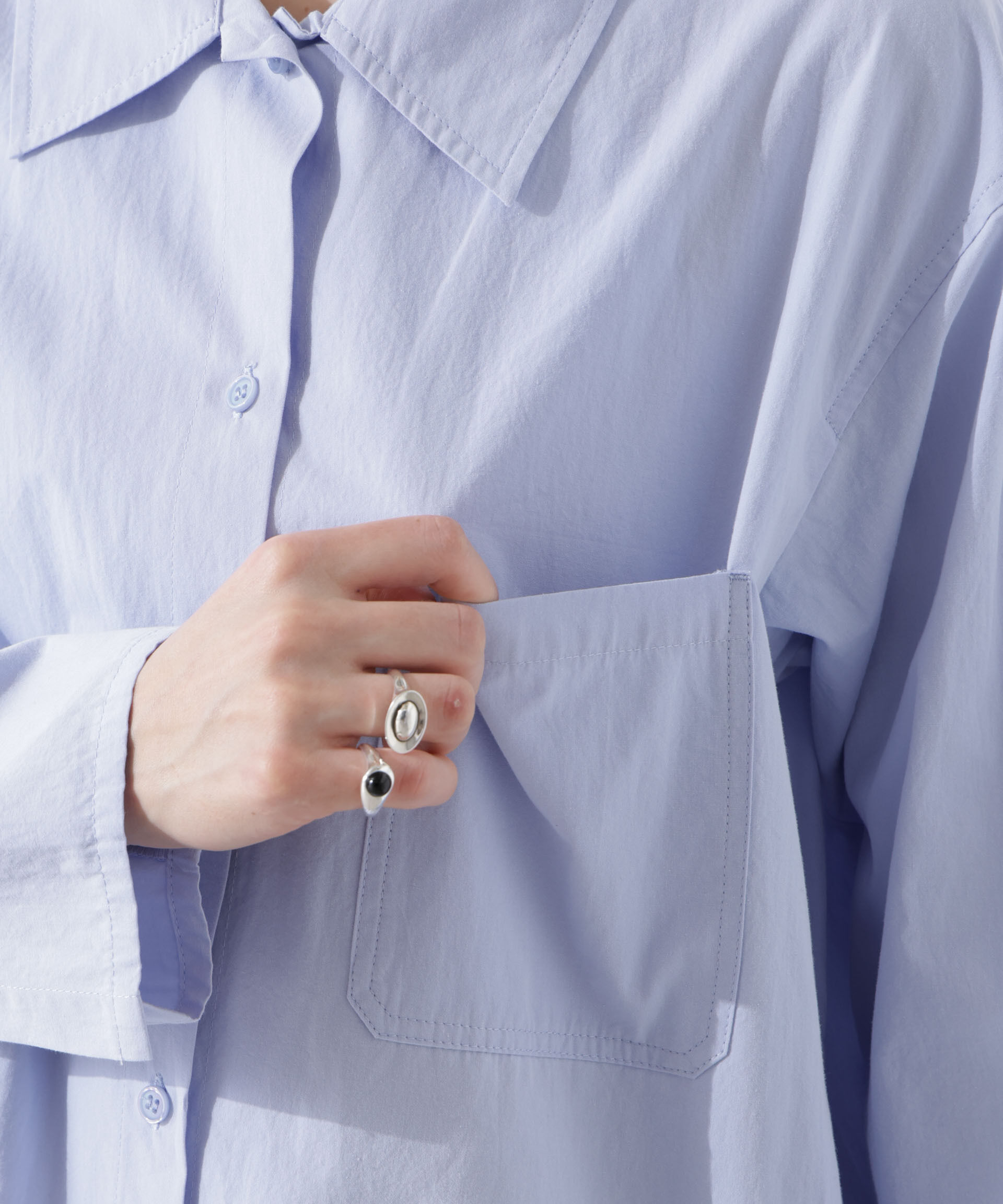 nano･universe「ビスチェセットドロストワイドコットンシャツ」|シャツ・ブラウス|