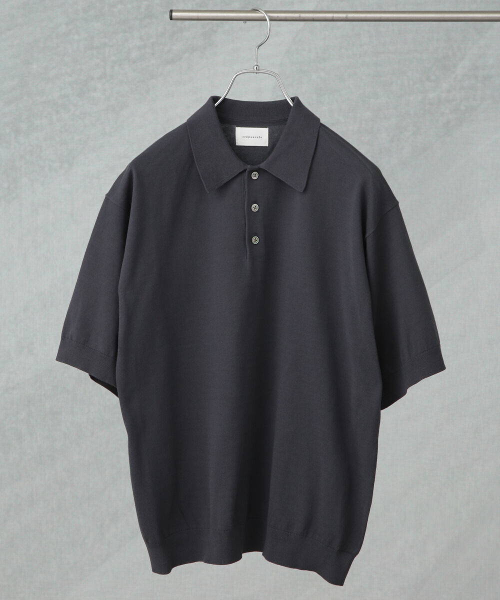 nano･universe「crepuscule/別注 S/S KNIT POLO」|Tシャツ・カットソー|チャコール3