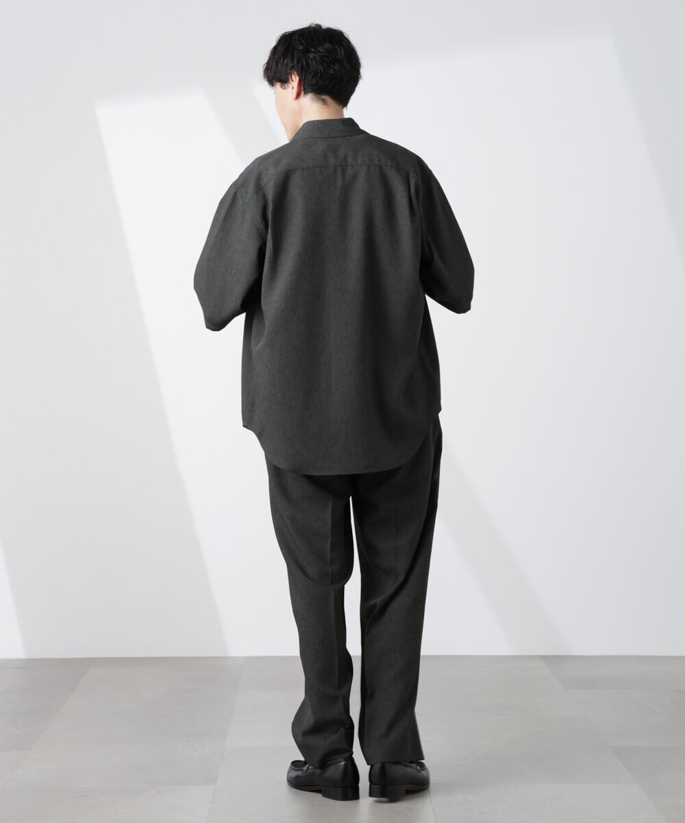 nano･universe「テックリネンリラックスタックテーパードパンツ」|チノ|