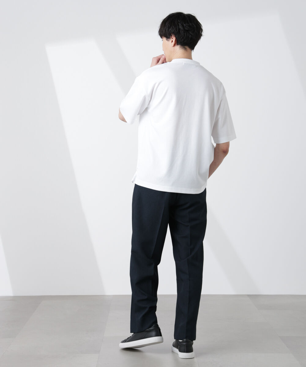 nano･universe「テックリネンリラックスタックテーパードパンツ」|チノ|