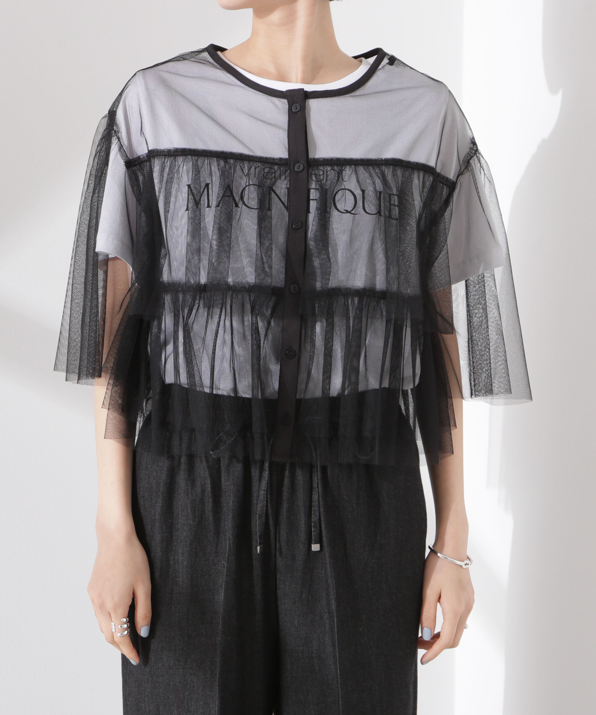 nano･universe「チュールティアードブラウス」|シャツ・ブラウス|