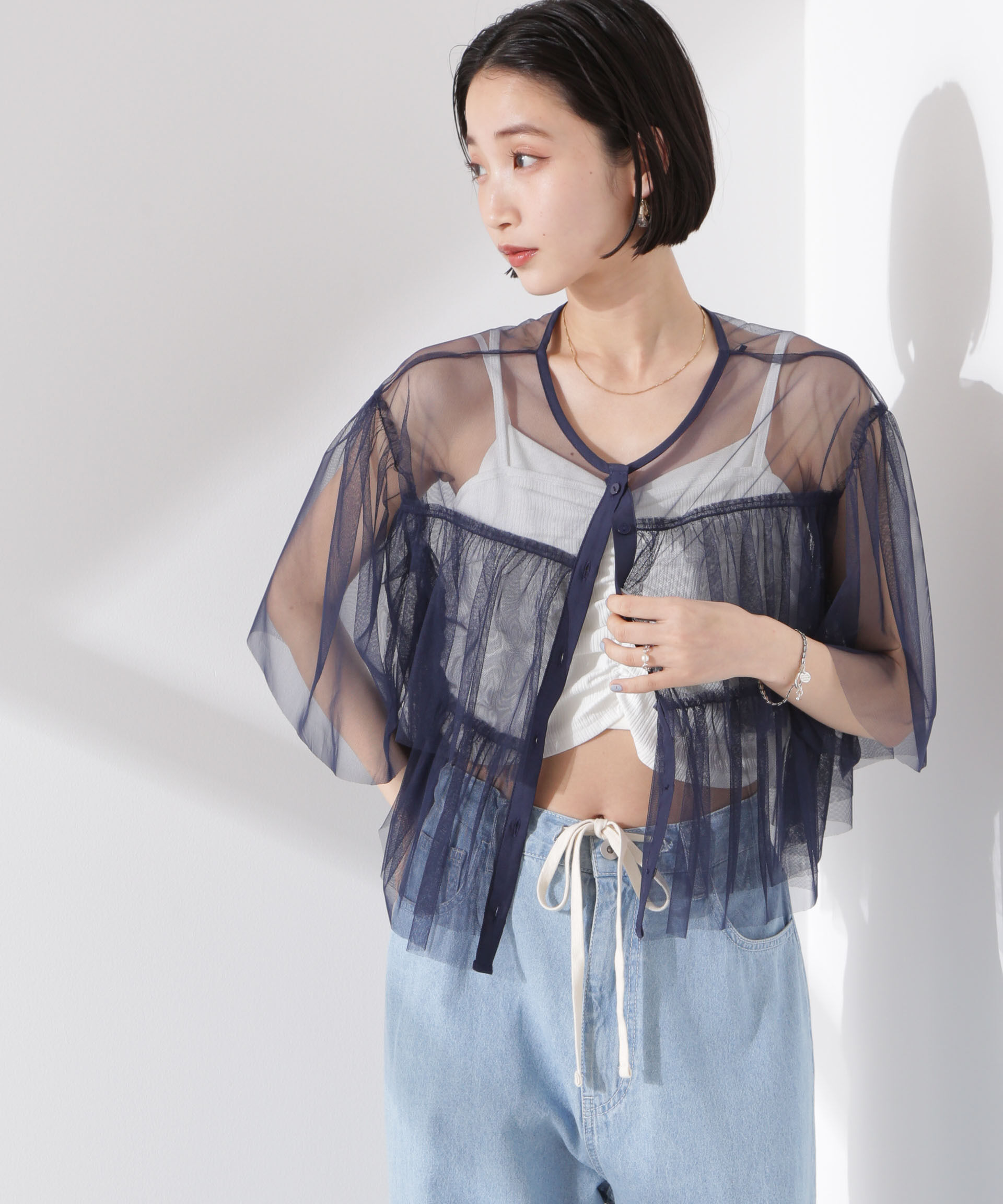 nano･universe「チュールティアードブラウス」|シャツ・ブラウス|