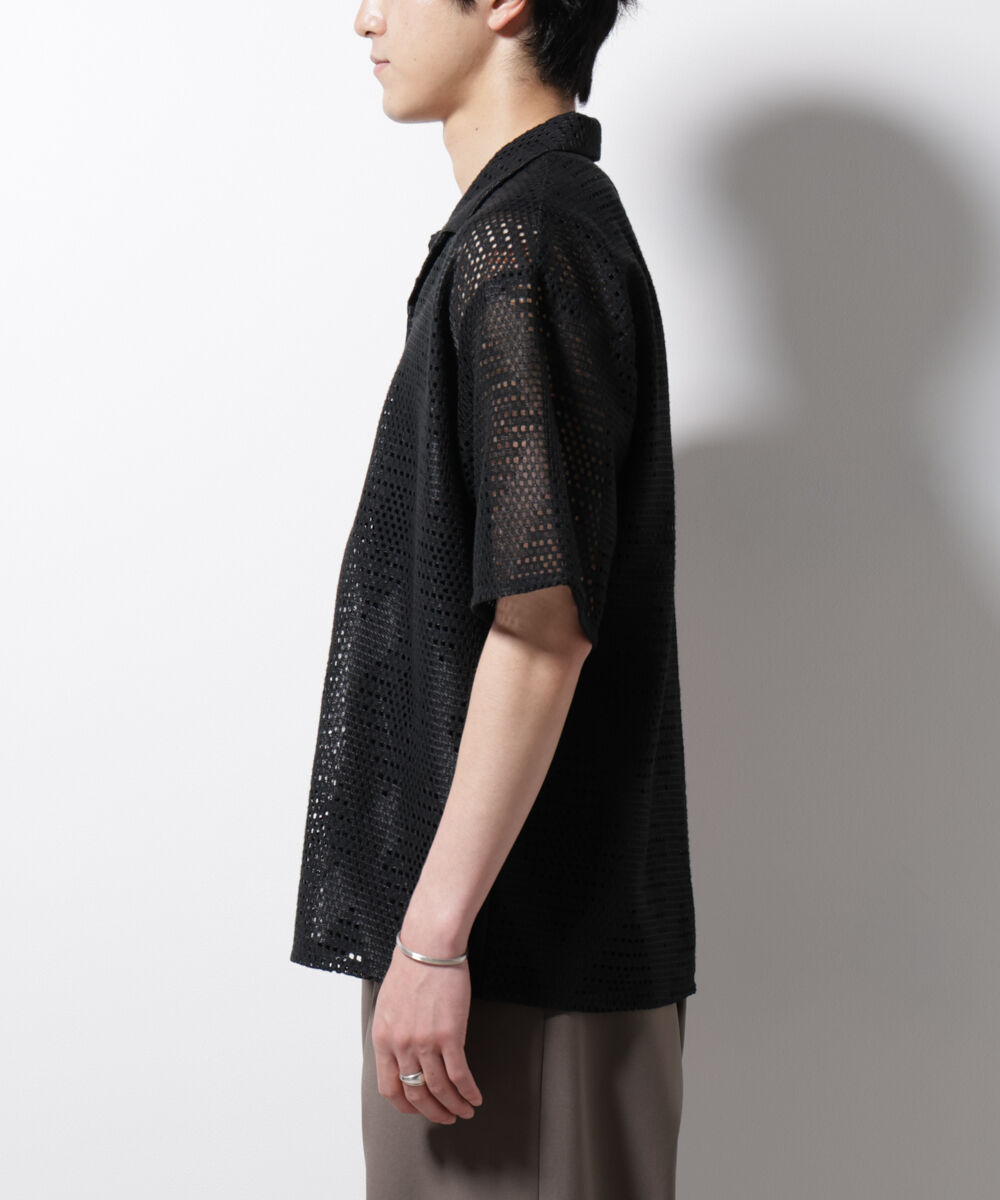 nano･universe「ダイヤレース オープンカラーシャツ」|シャツ・ブラウス|