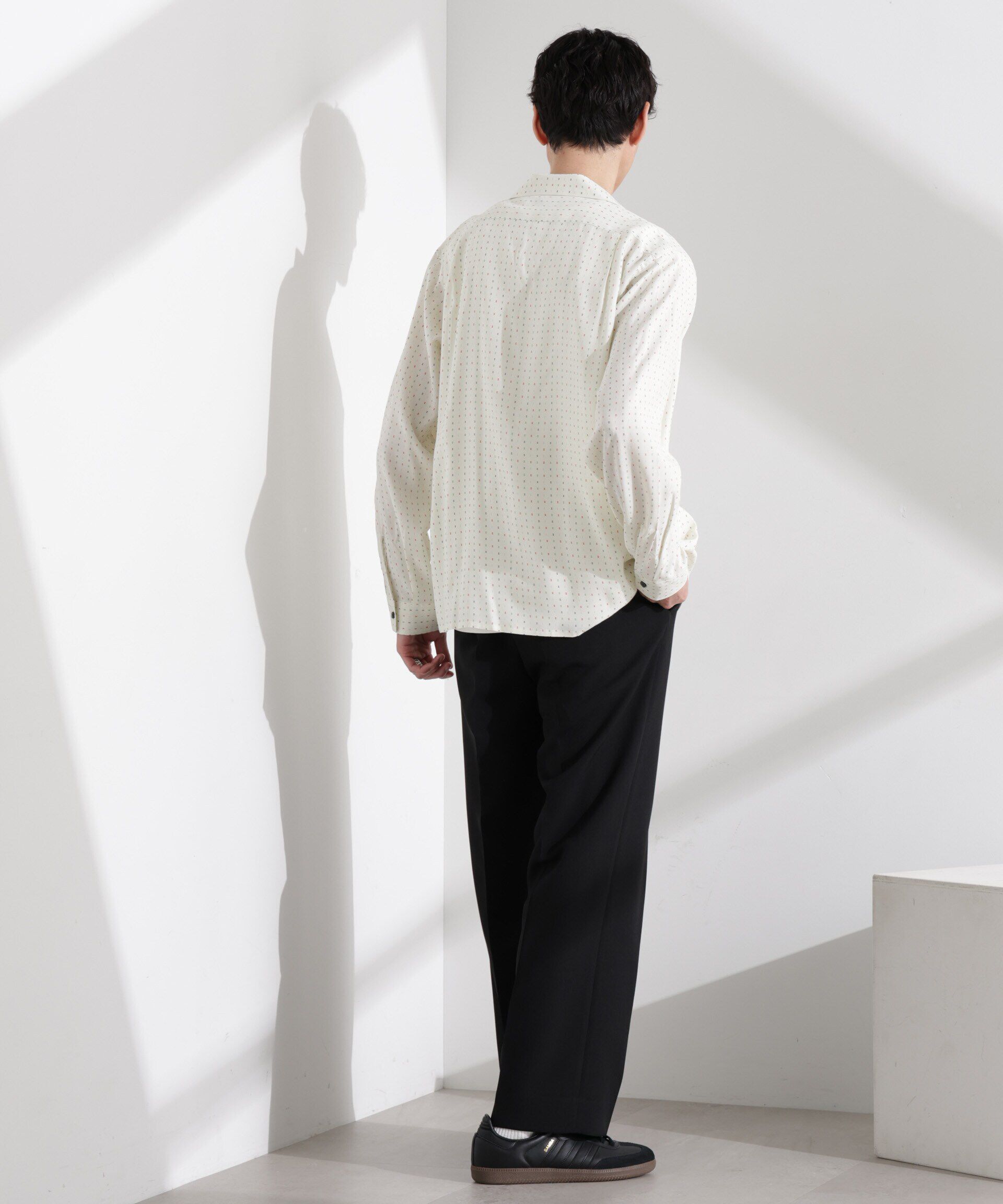  「小紋オープンカラーシャツ　長袖」|シャツ・ブラウス|