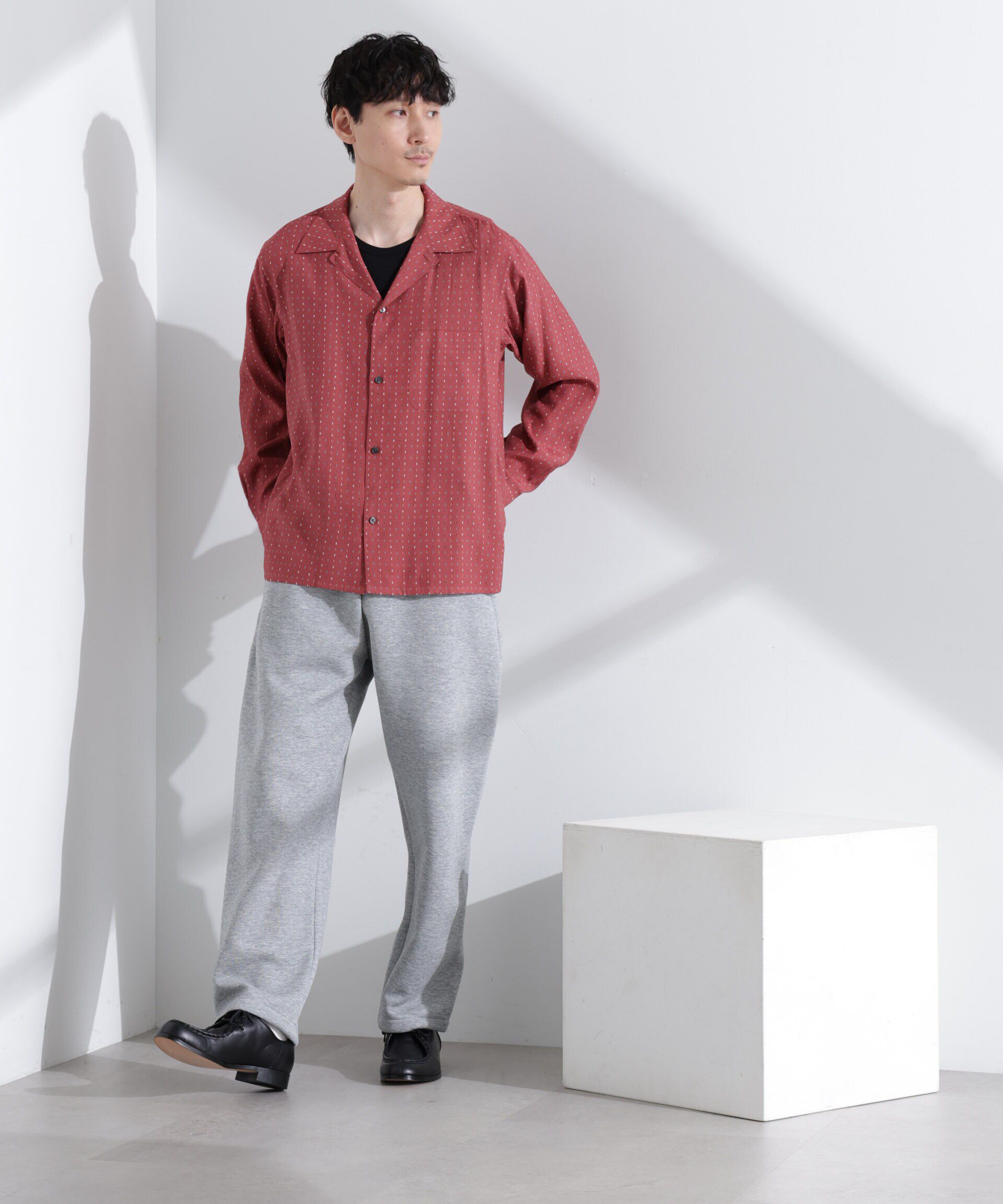  「小紋オープンカラーシャツ　長袖」|シャツ・ブラウス|