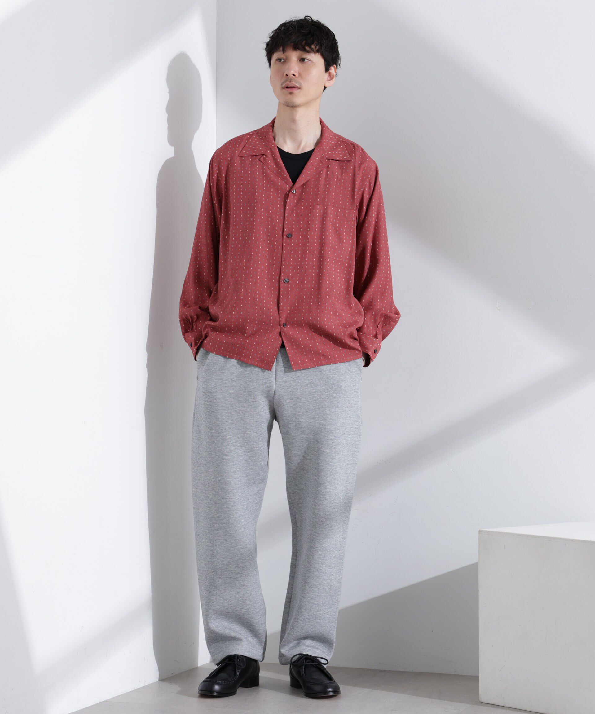  「小紋オープンカラーシャツ　長袖」|シャツ・ブラウス|