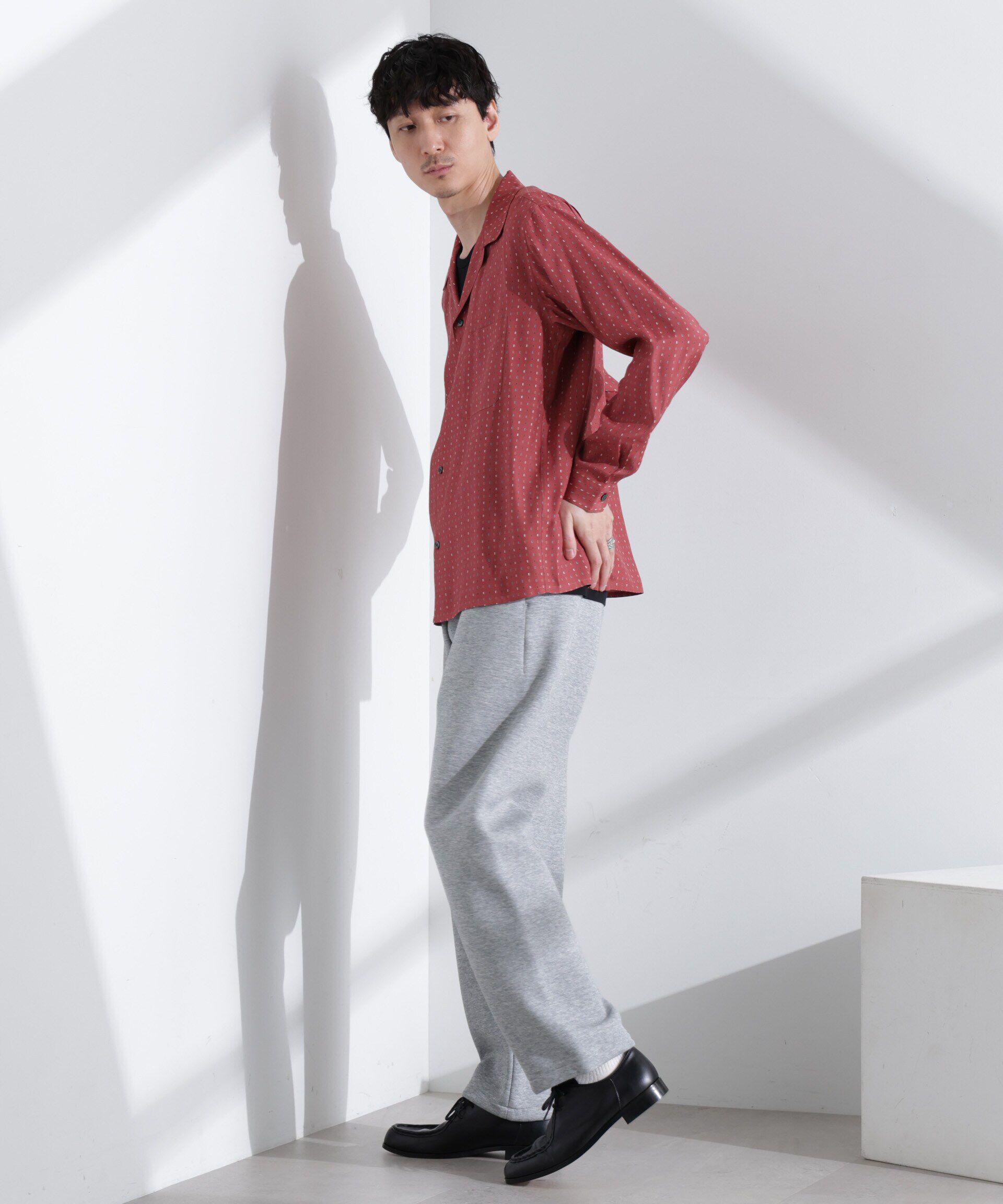  「小紋オープンカラーシャツ　長袖」|シャツ・ブラウス|