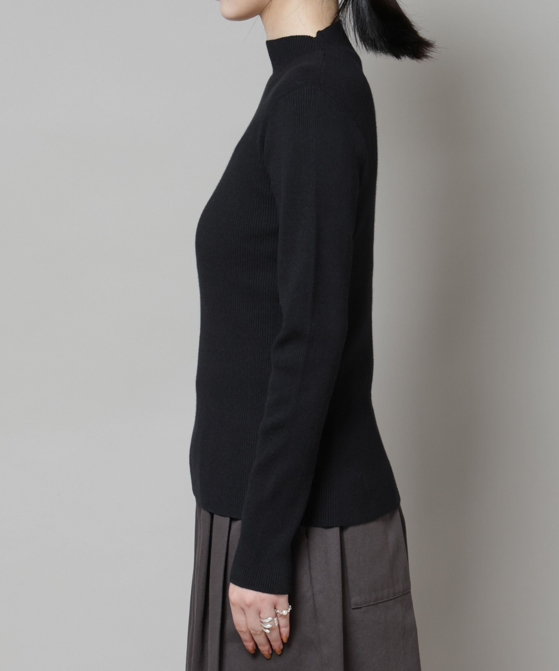 nano･universe「ハイネックリブニットトップス」|ニット・セーター|