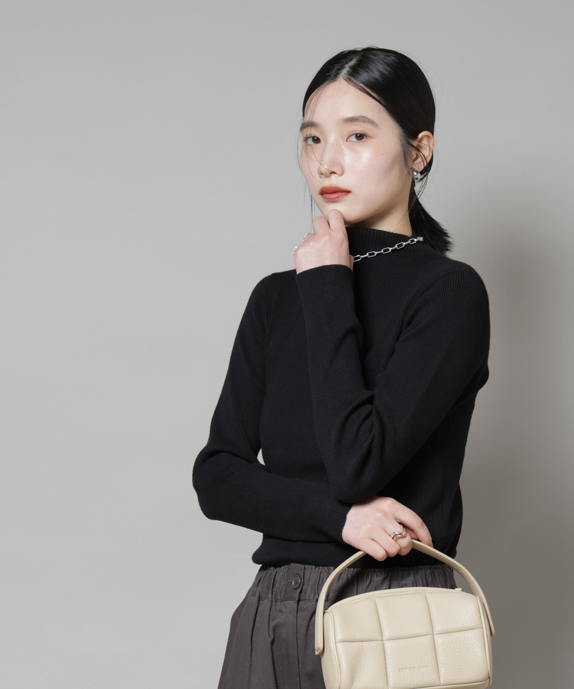 nano･universe「ハイネックリブニットトップス」|ニット・セーター|