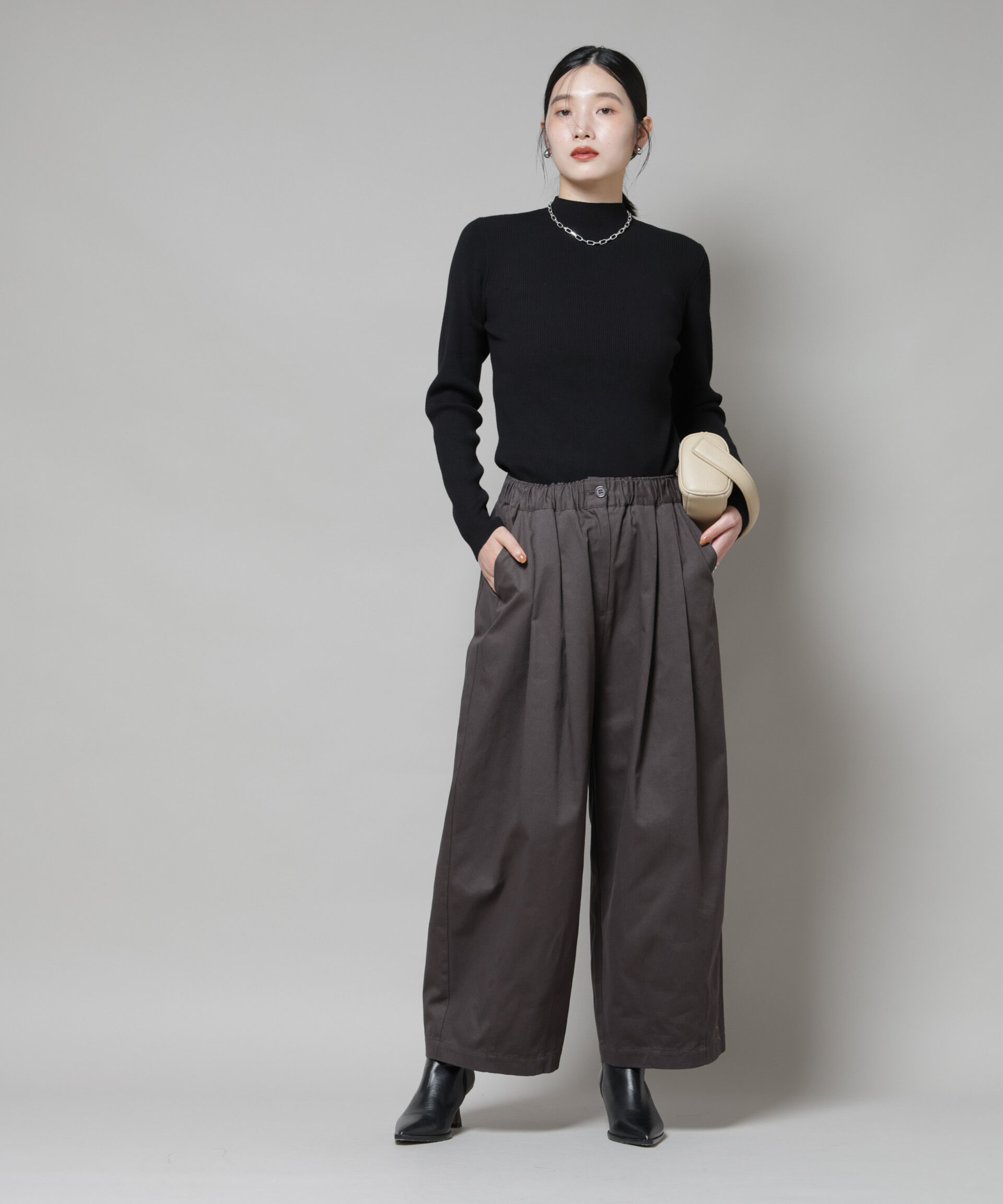 nano･universe「ハイネックリブニットトップス」|ニット・セーター|