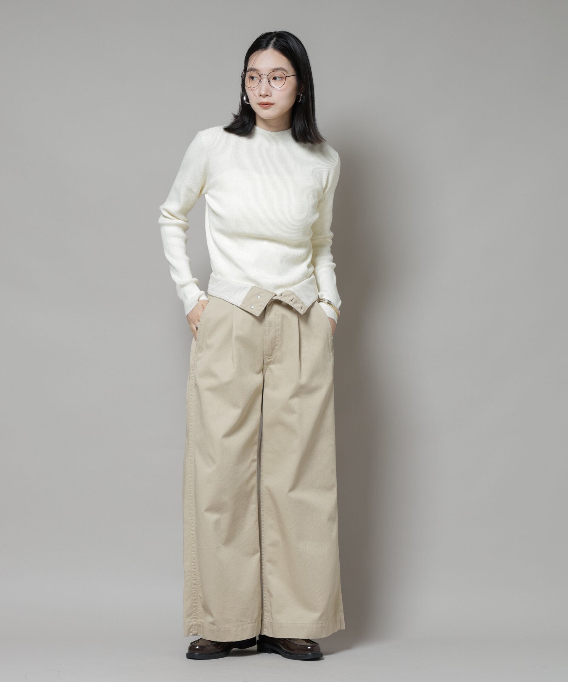 nano･universe「ハイネックリブニットトップス」|ニット・セーター|