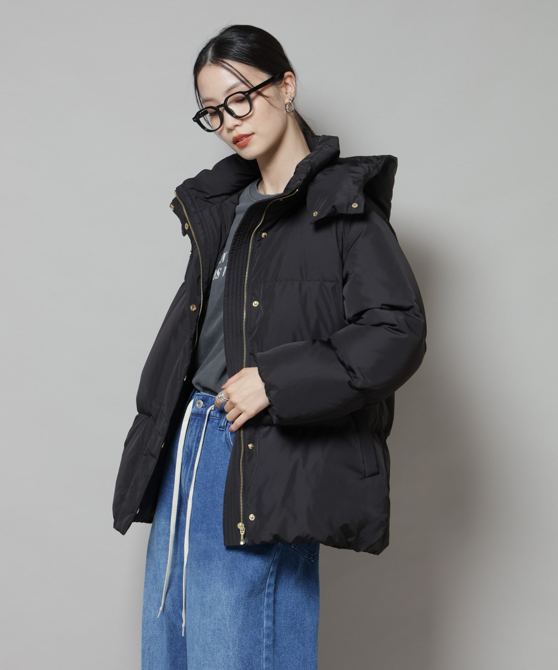 nano･universe「撥水加工 フードショートダウンコート」|ダウン|