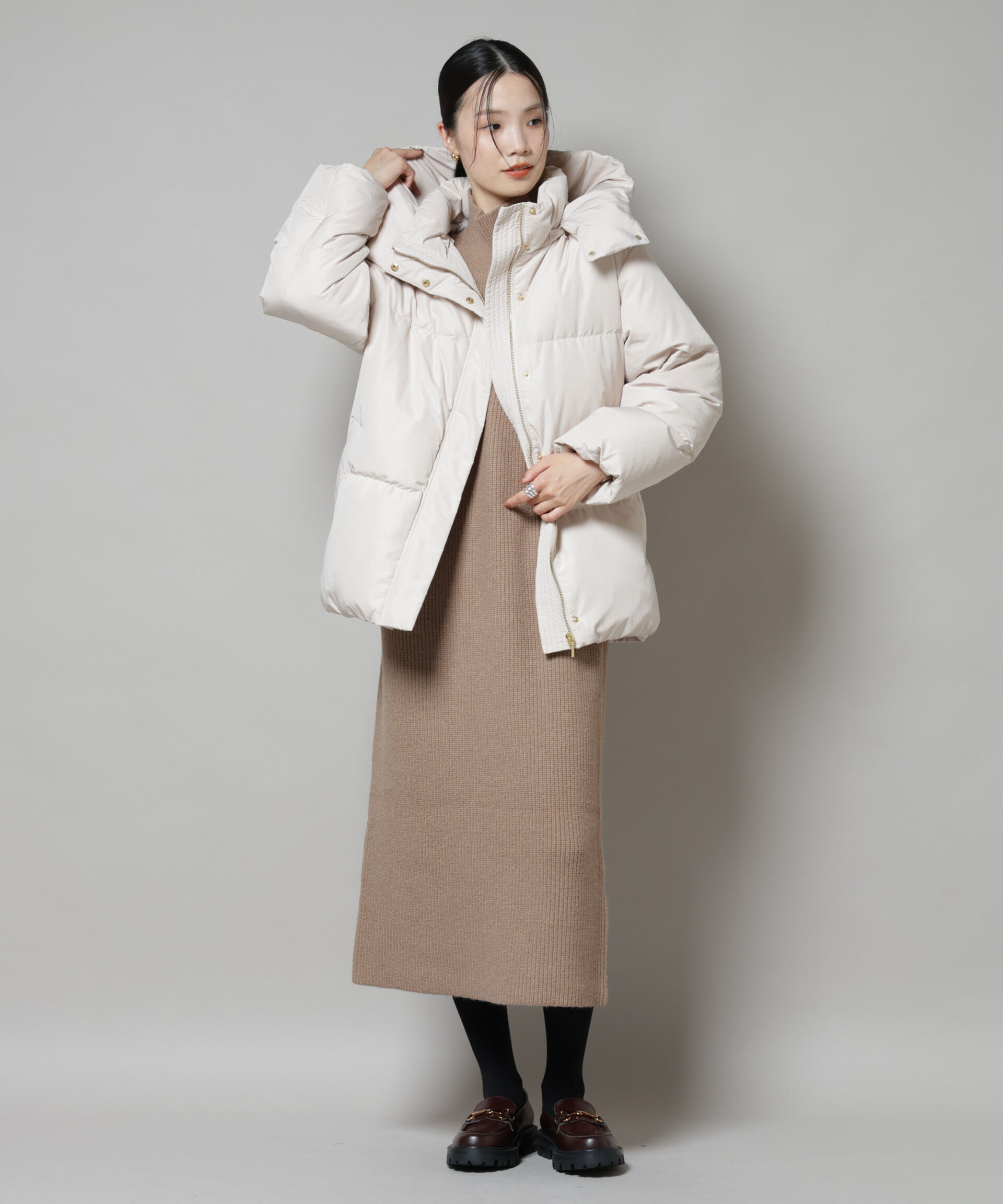 nano･universe「撥水加工 フードショートダウンコート」|ダウン|