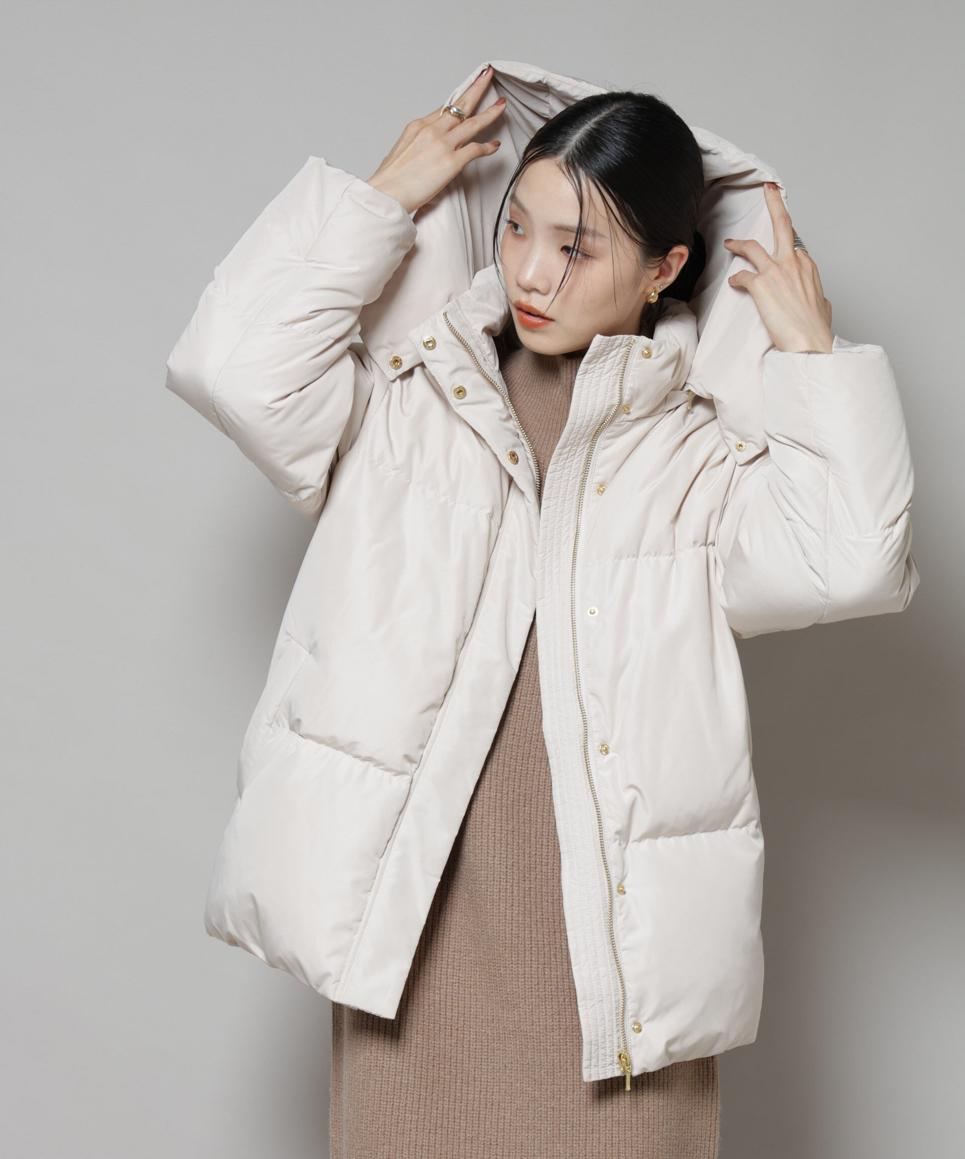 nano･universe「撥水加工 フードショートダウンコート」|ダウン|