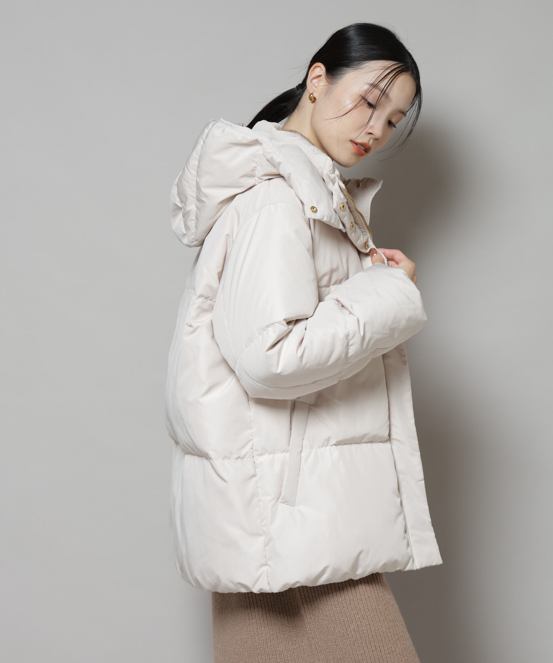 nano･universe「撥水加工 フードショートダウンコート」|ダウン|