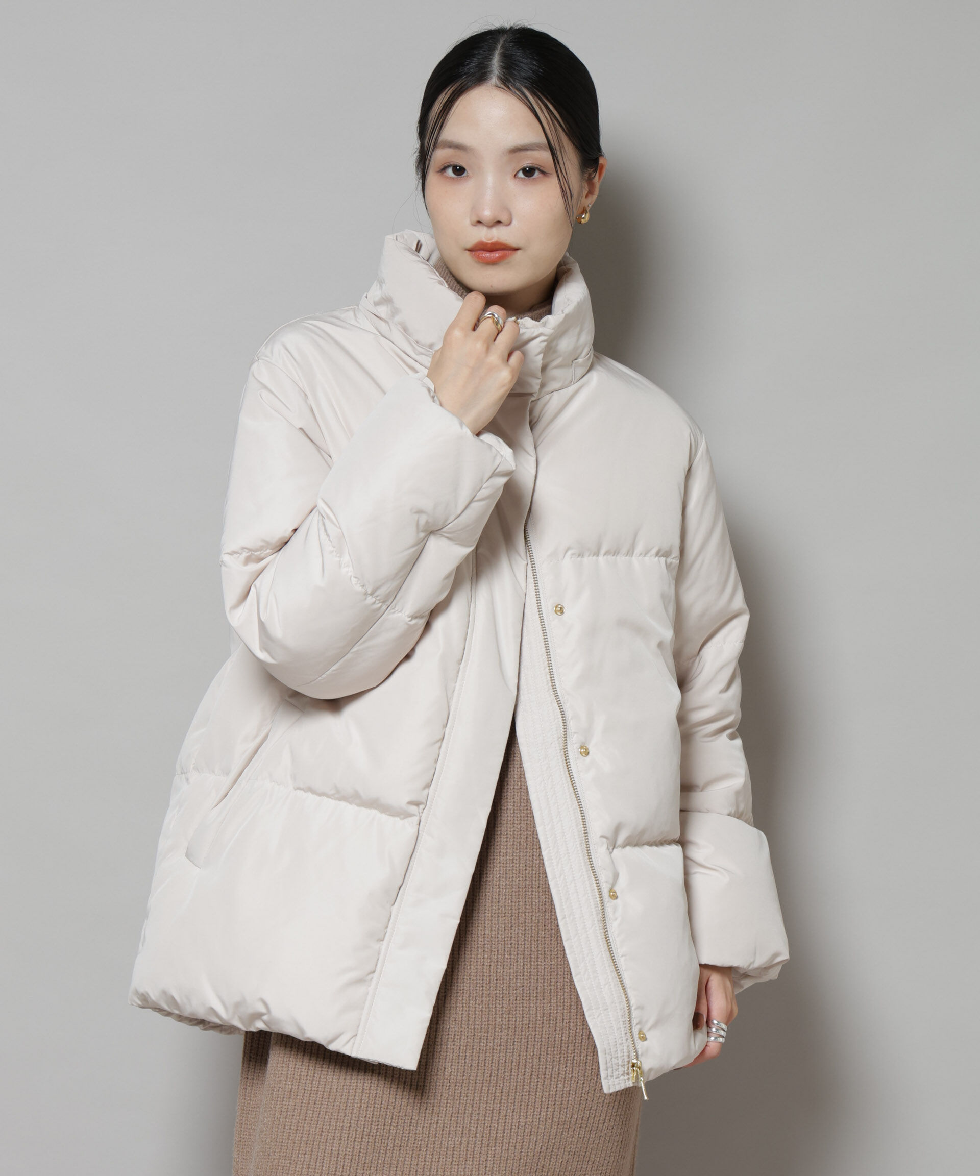 nano･universe「撥水加工 フードショートダウンコート」|ダウン|