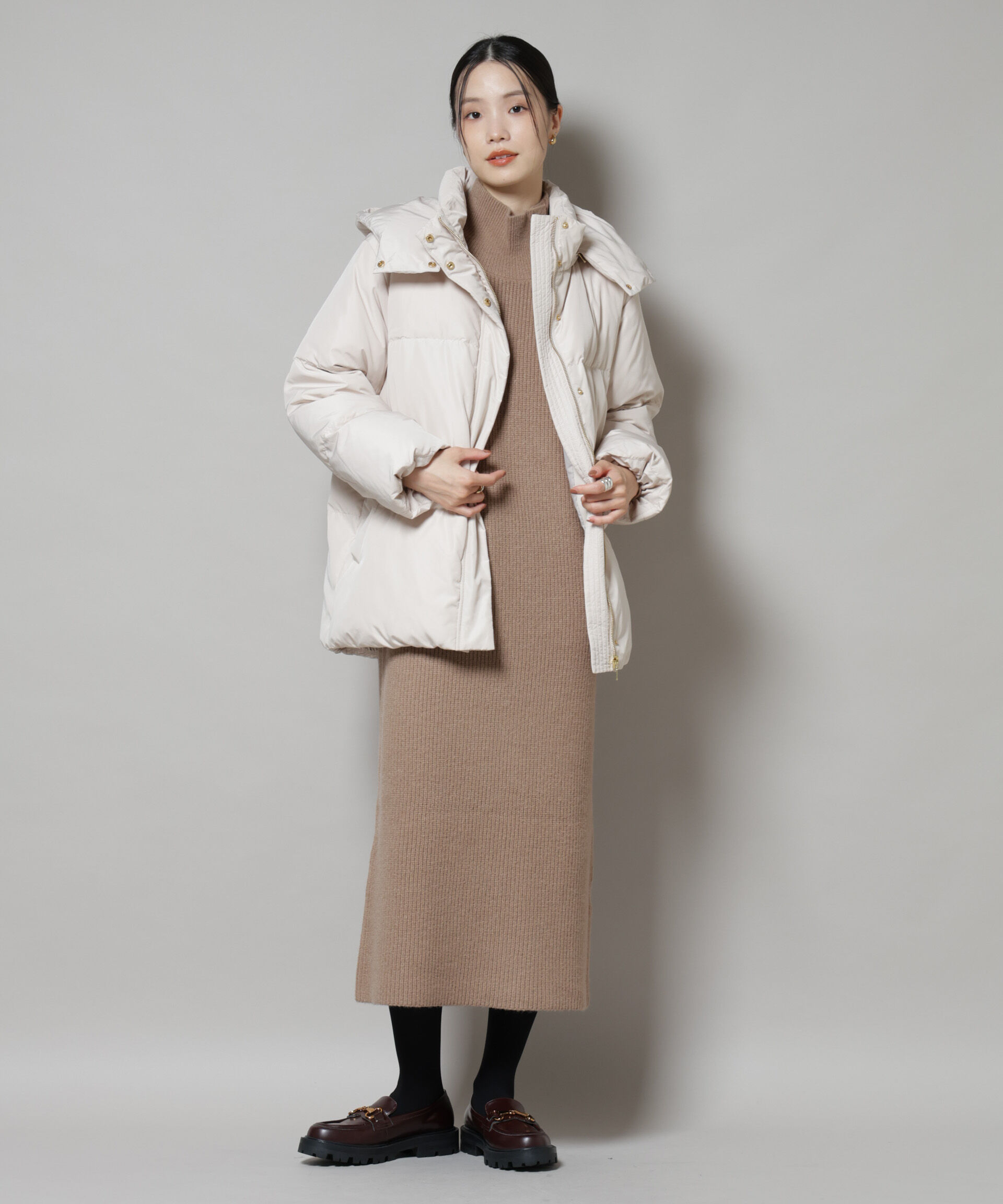 nano･universe「撥水加工 フードショートダウンコート」|ダウン|