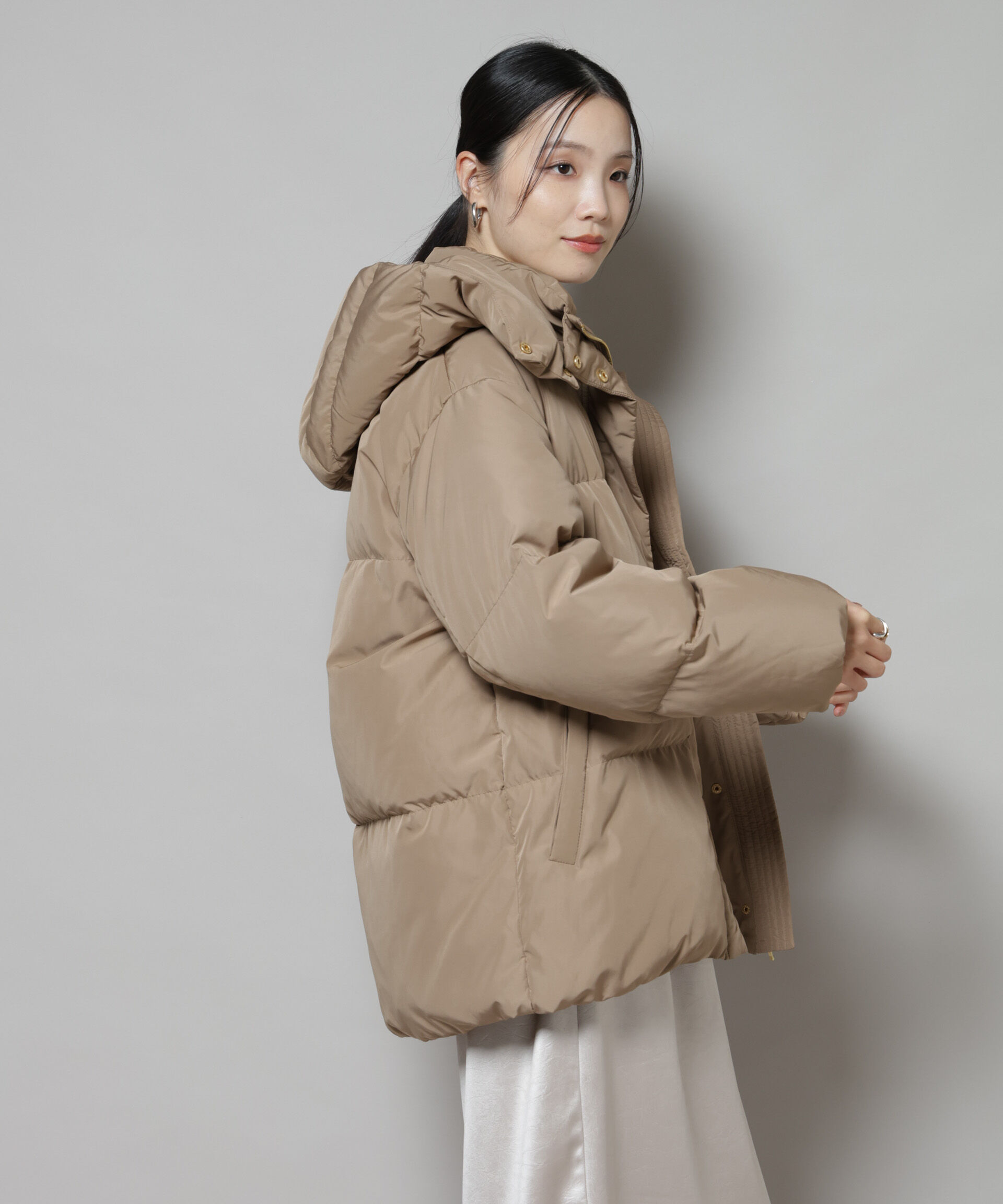 nano･universe「撥水加工 フードショートダウンコート」|ダウン|