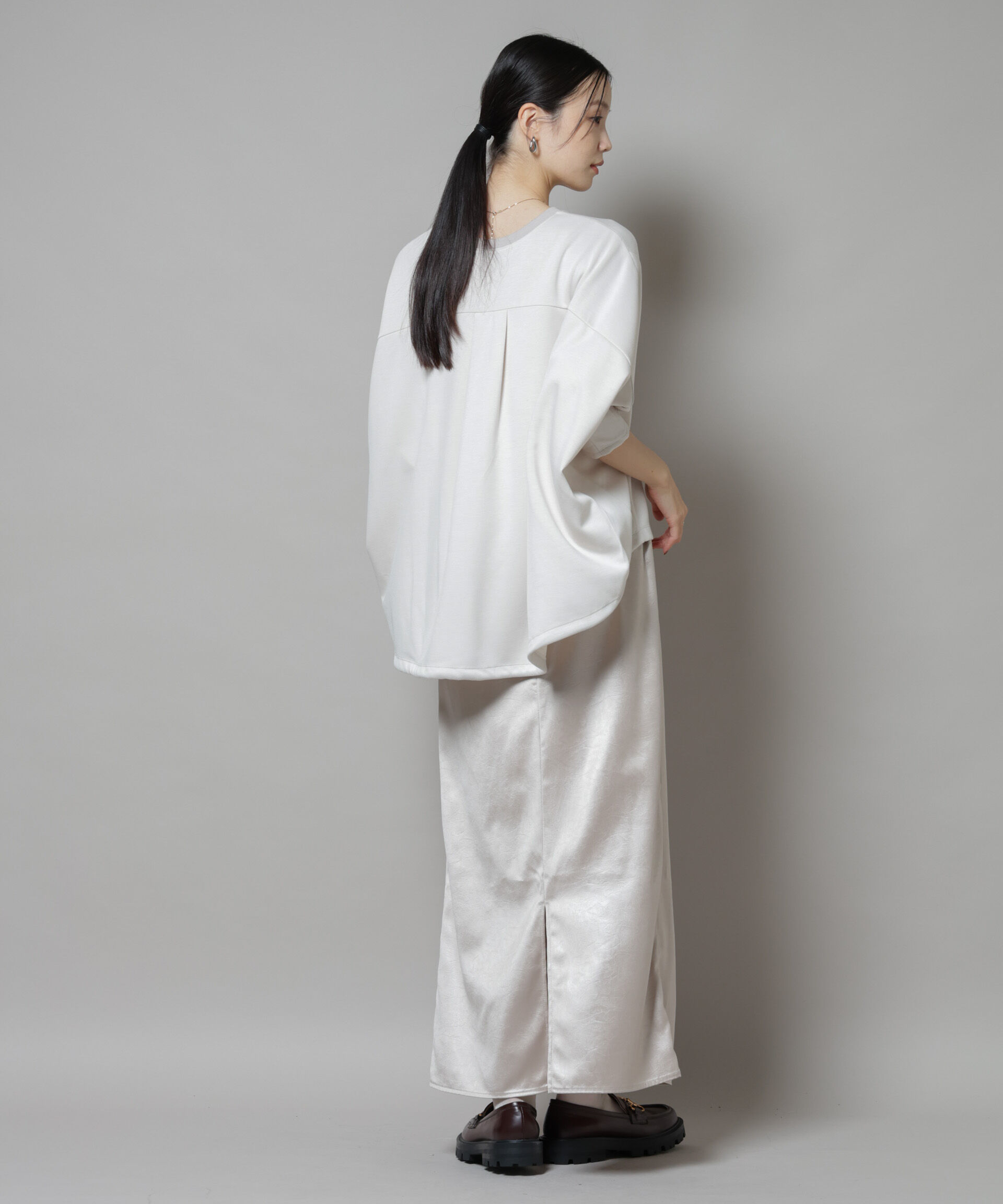 nano･universe「レザーライクシャイニースカート」|スカート|