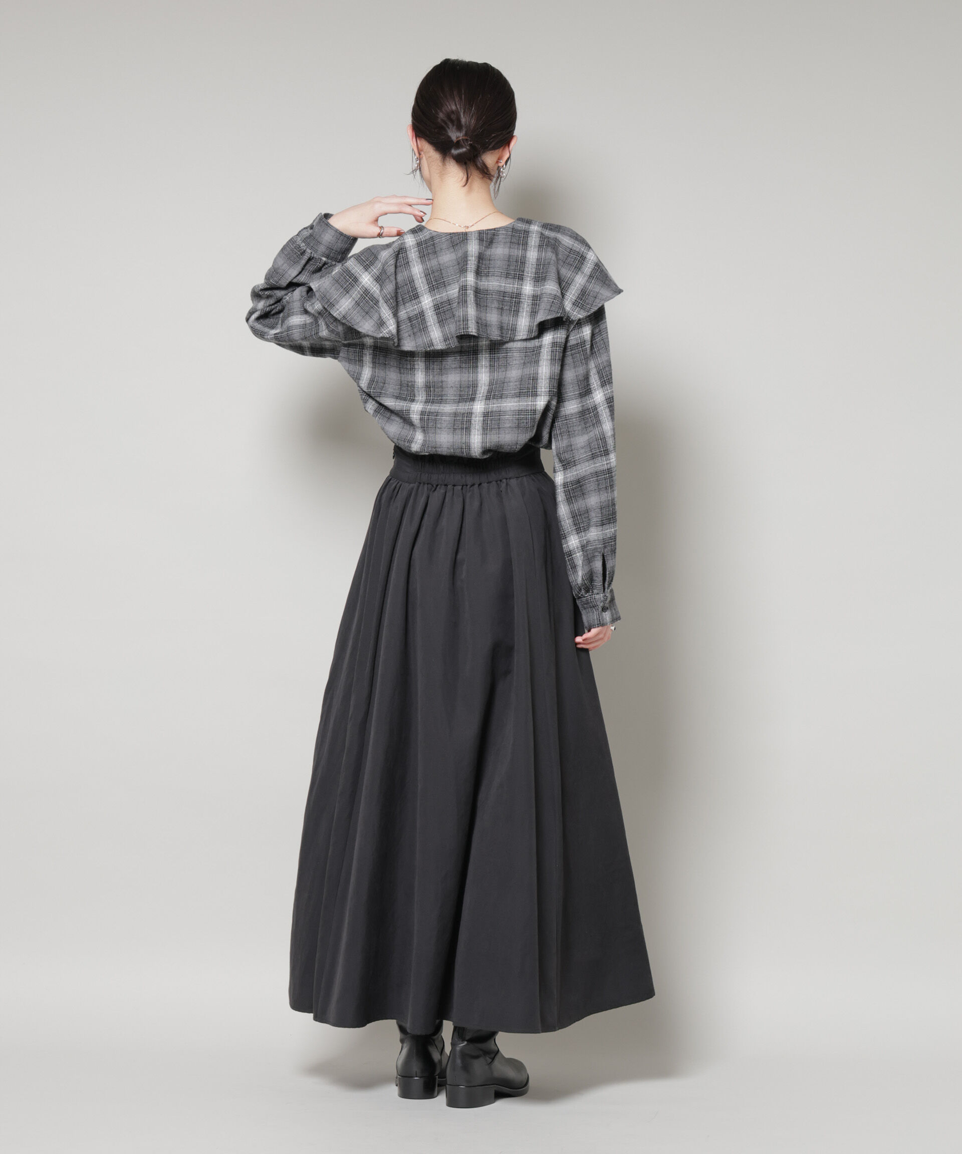 nano･universe「起毛ピーチギャザーボリュームスカート」|スカート|