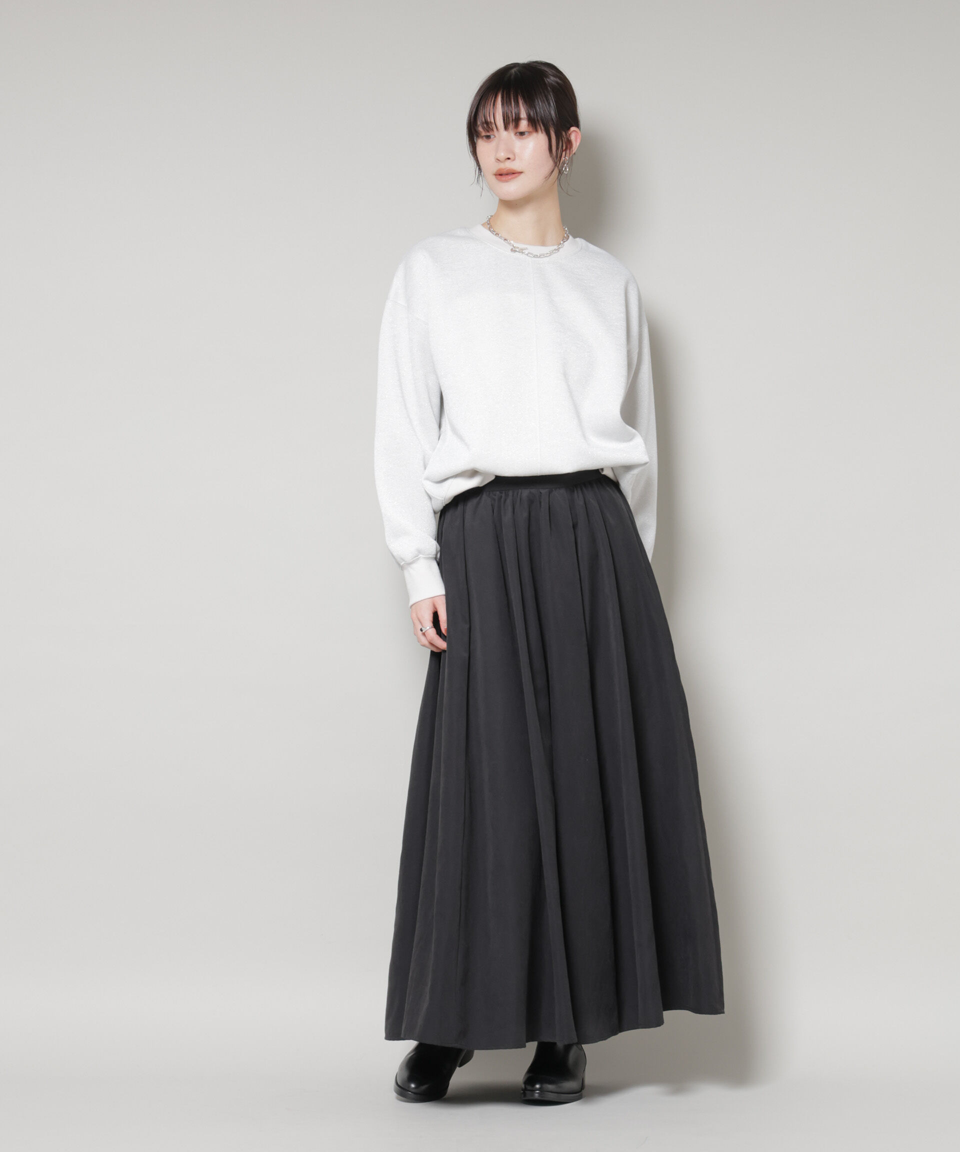 nano･universe「起毛ピーチギャザーボリュームスカート」|スカート|