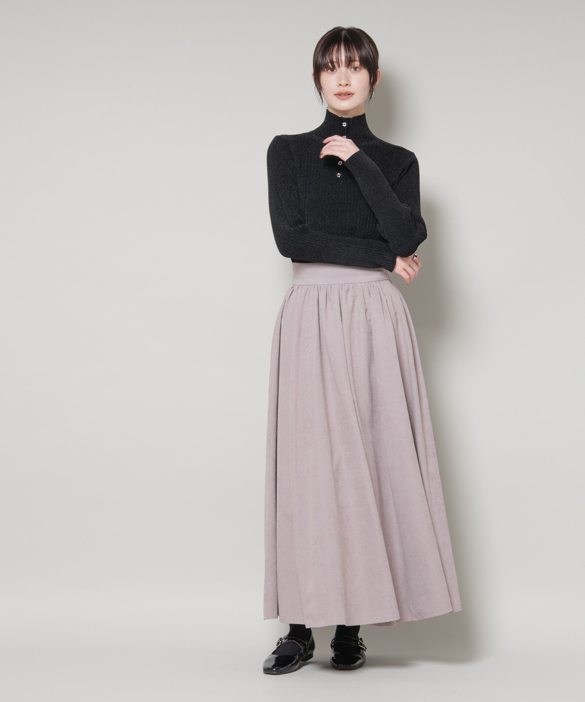 nano･universe「起毛ピーチギャザーボリュームスカート」|スカート|