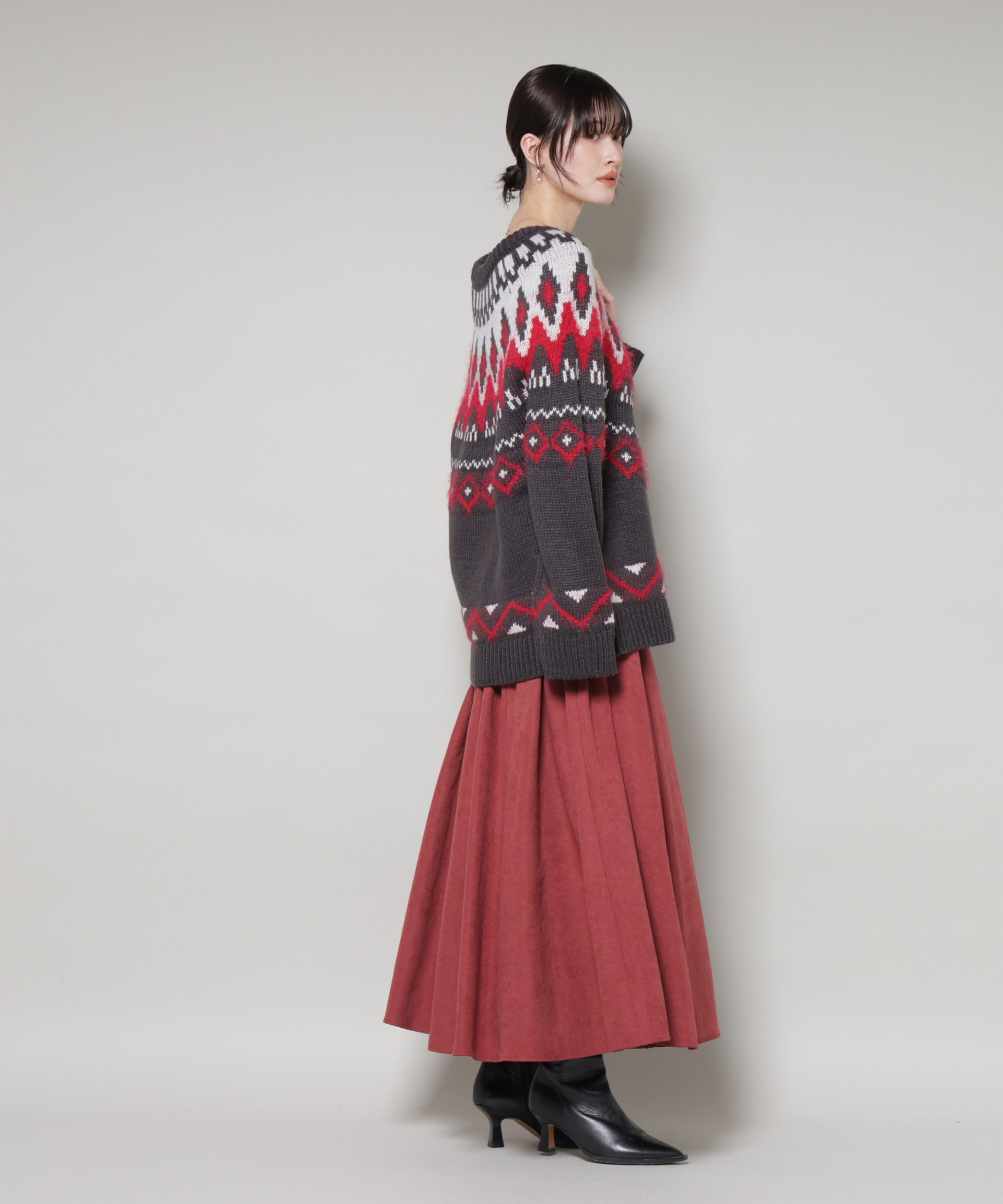 nano･universe「起毛ピーチギャザーボリュームスカート」|スカート|