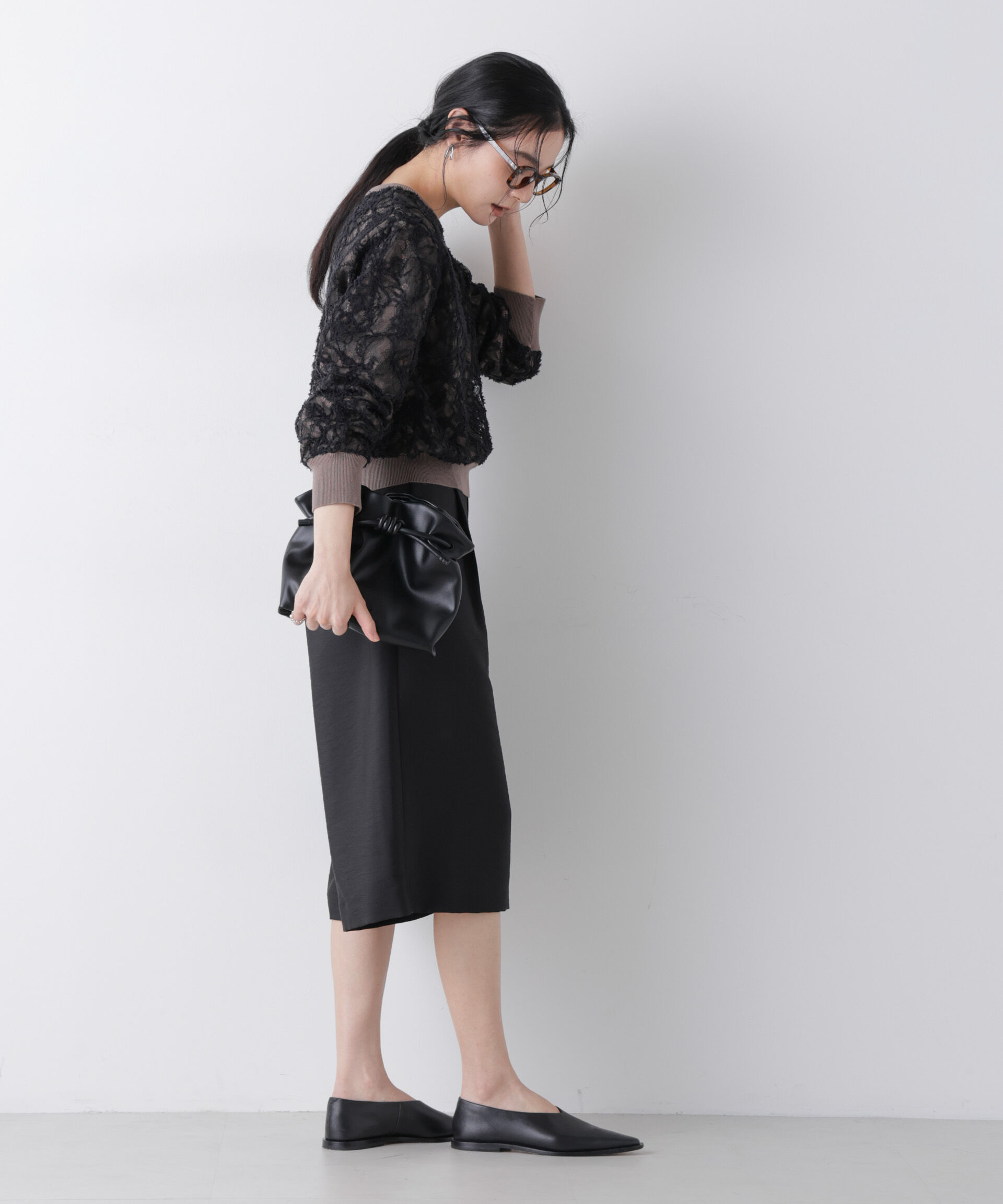 nano･universe「レースレイヤードニットプルオーバー」|ニット・セーター|