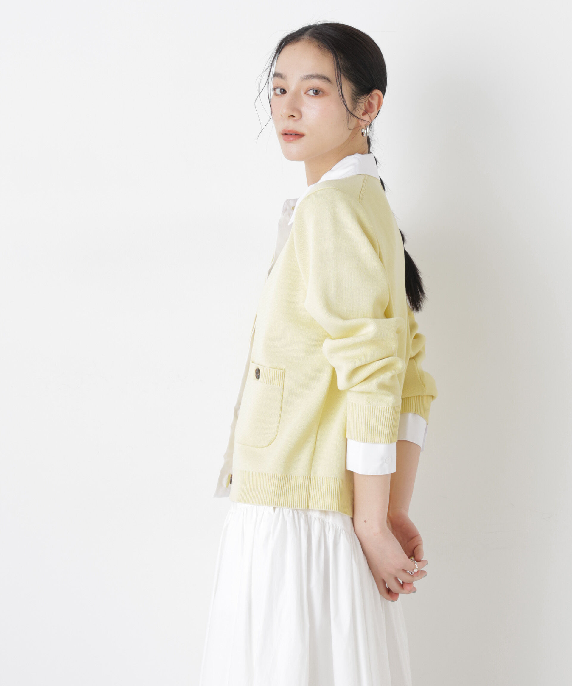 nano･universe「シャツドッキングニットカーディガン」|ニット・セーター|