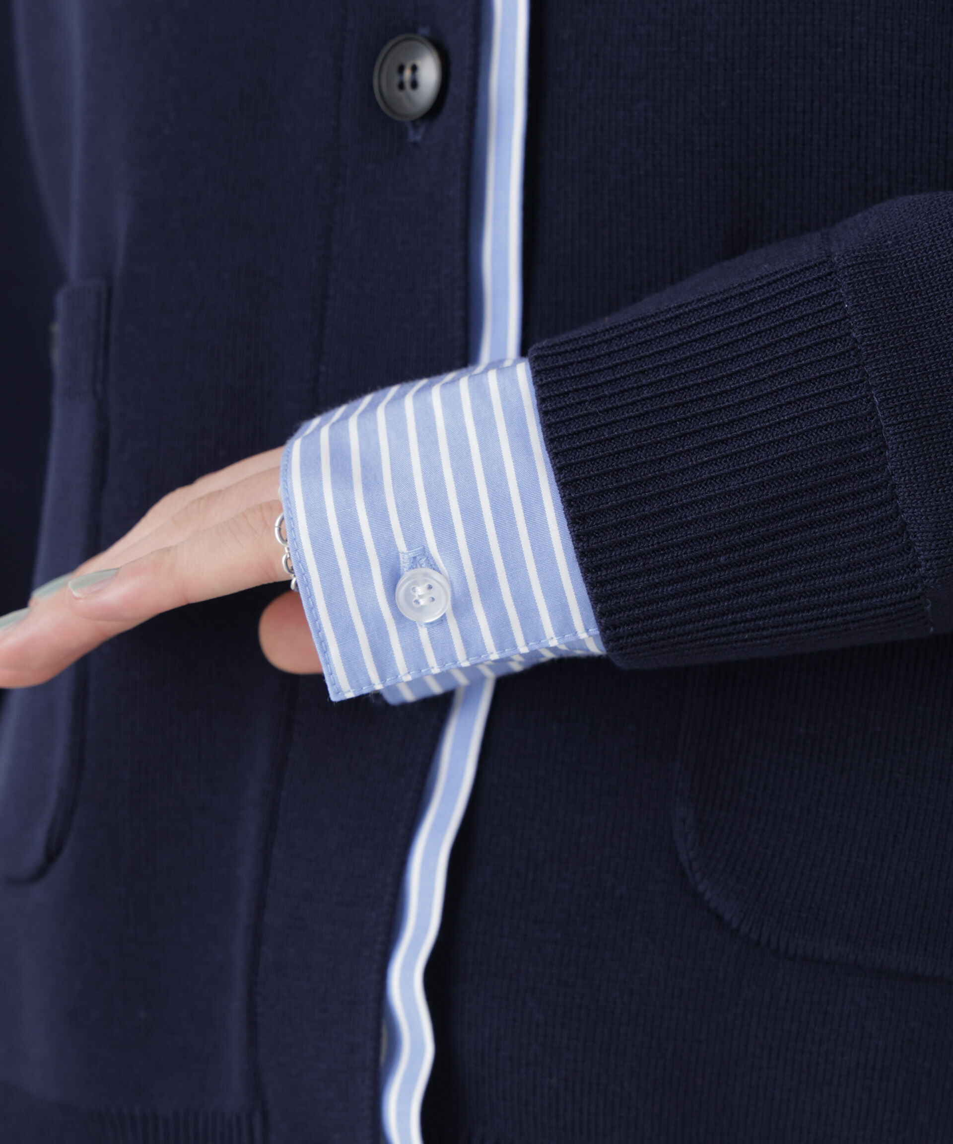 nano･universe「シャツドッキングニットカーディガン」|ニット・セーター|