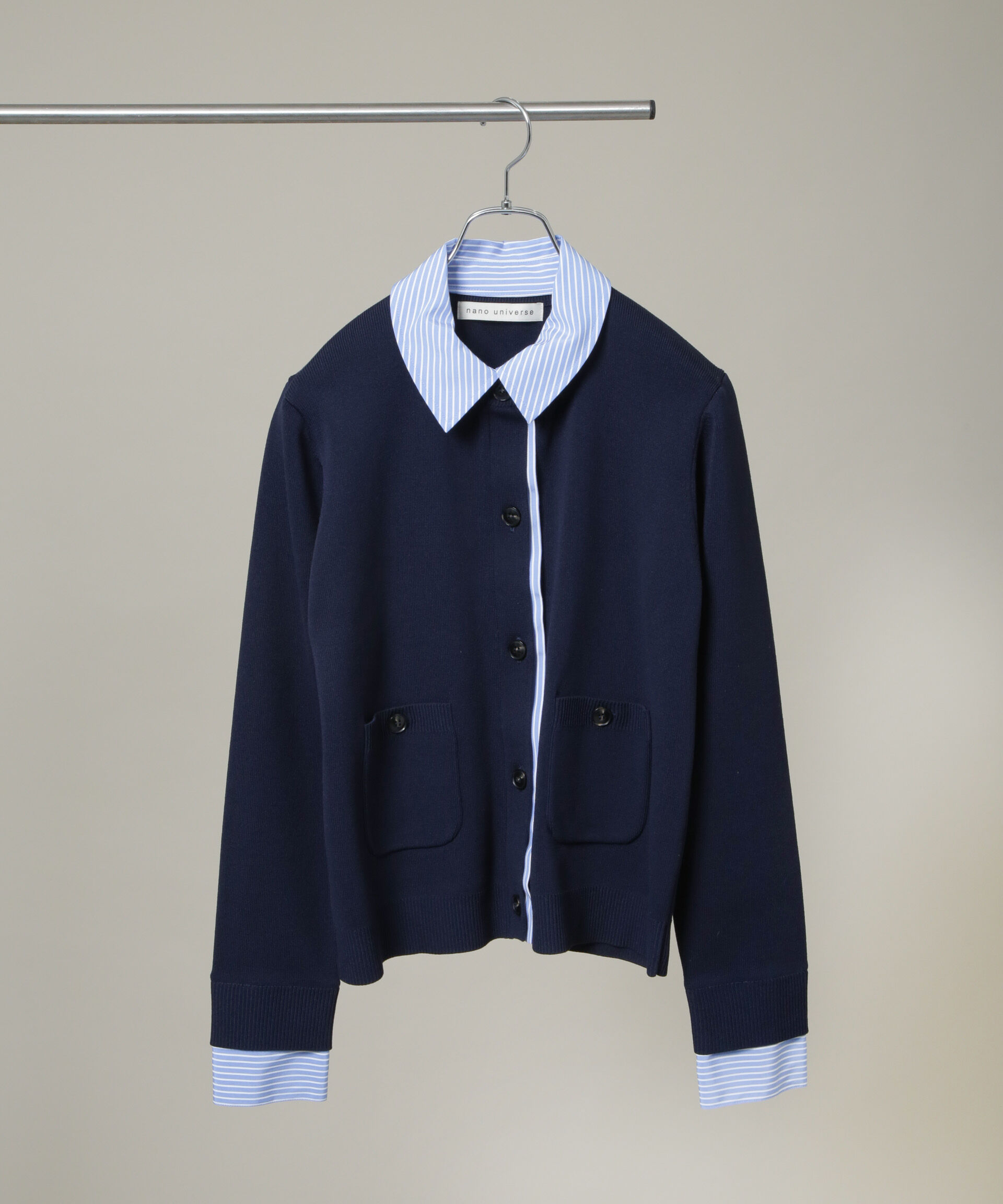 nano･universe「シャツドッキングニットカーディガン」|ニット・セーター|
