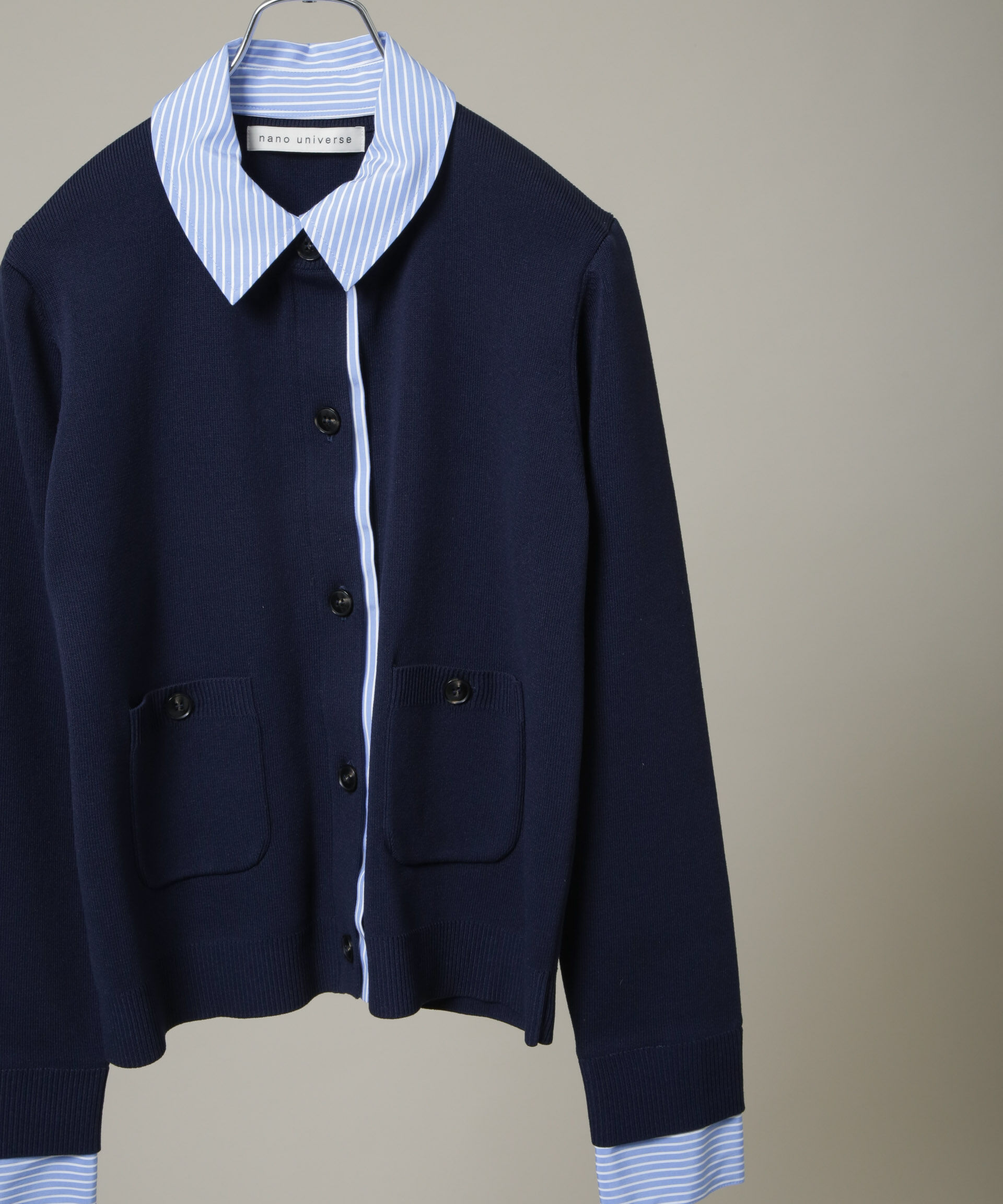 nano･universe「シャツドッキングニットカーディガン」|ニット・セーター|