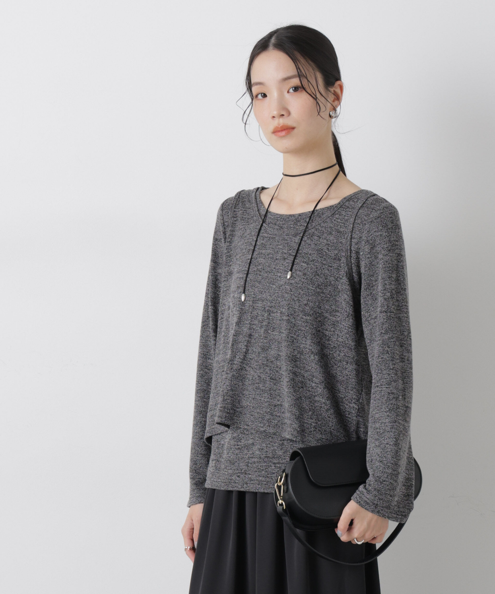 nano･universe「メランジカットレイヤードセットトップス」|Tシャツ・カットソー|