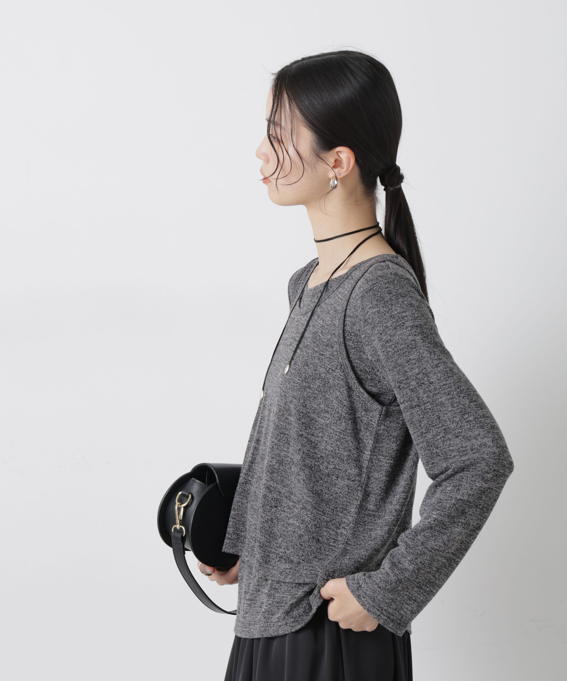 nano･universe「メランジカットレイヤードセットトップス」|Tシャツ・カットソー|