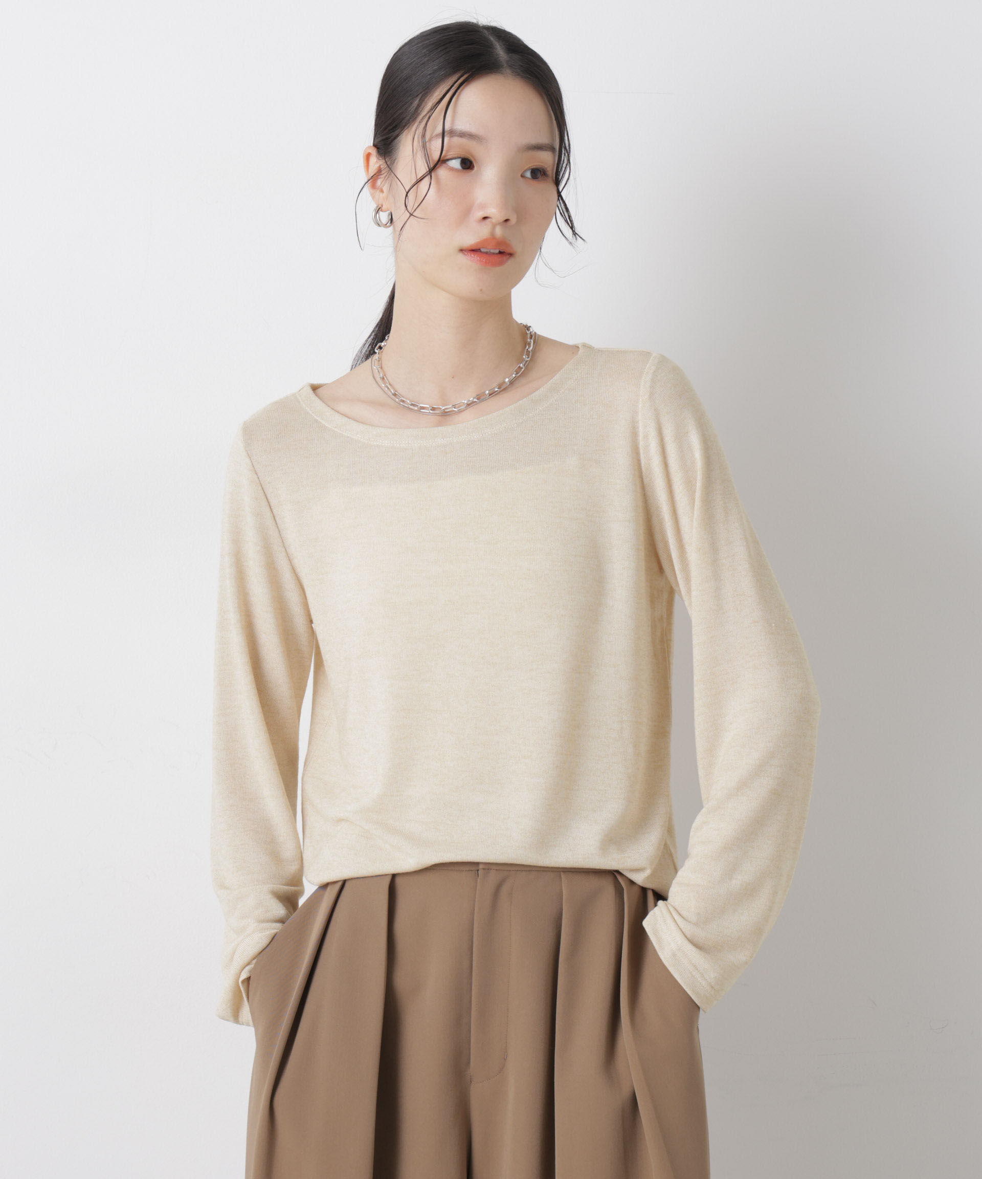 nano･universe「メランジカットレイヤードセットトップス」|Tシャツ・カットソー|