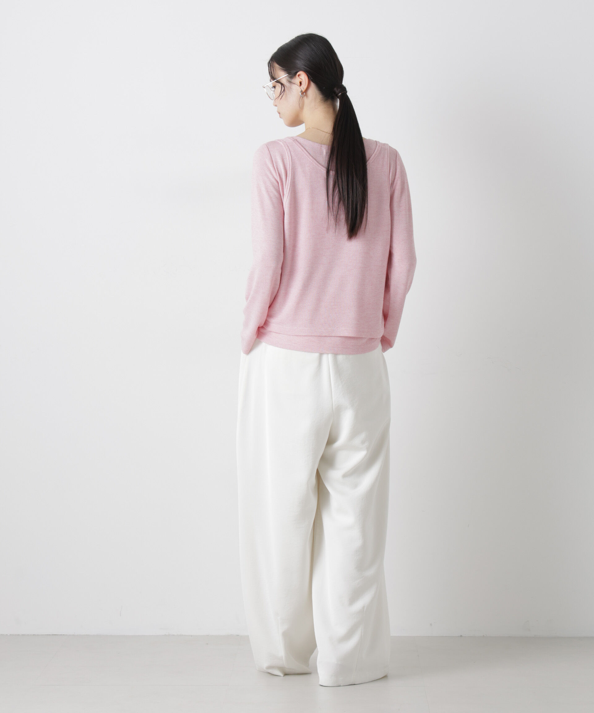 nano･universe「メランジカットレイヤードセットトップス」|Tシャツ・カットソー|