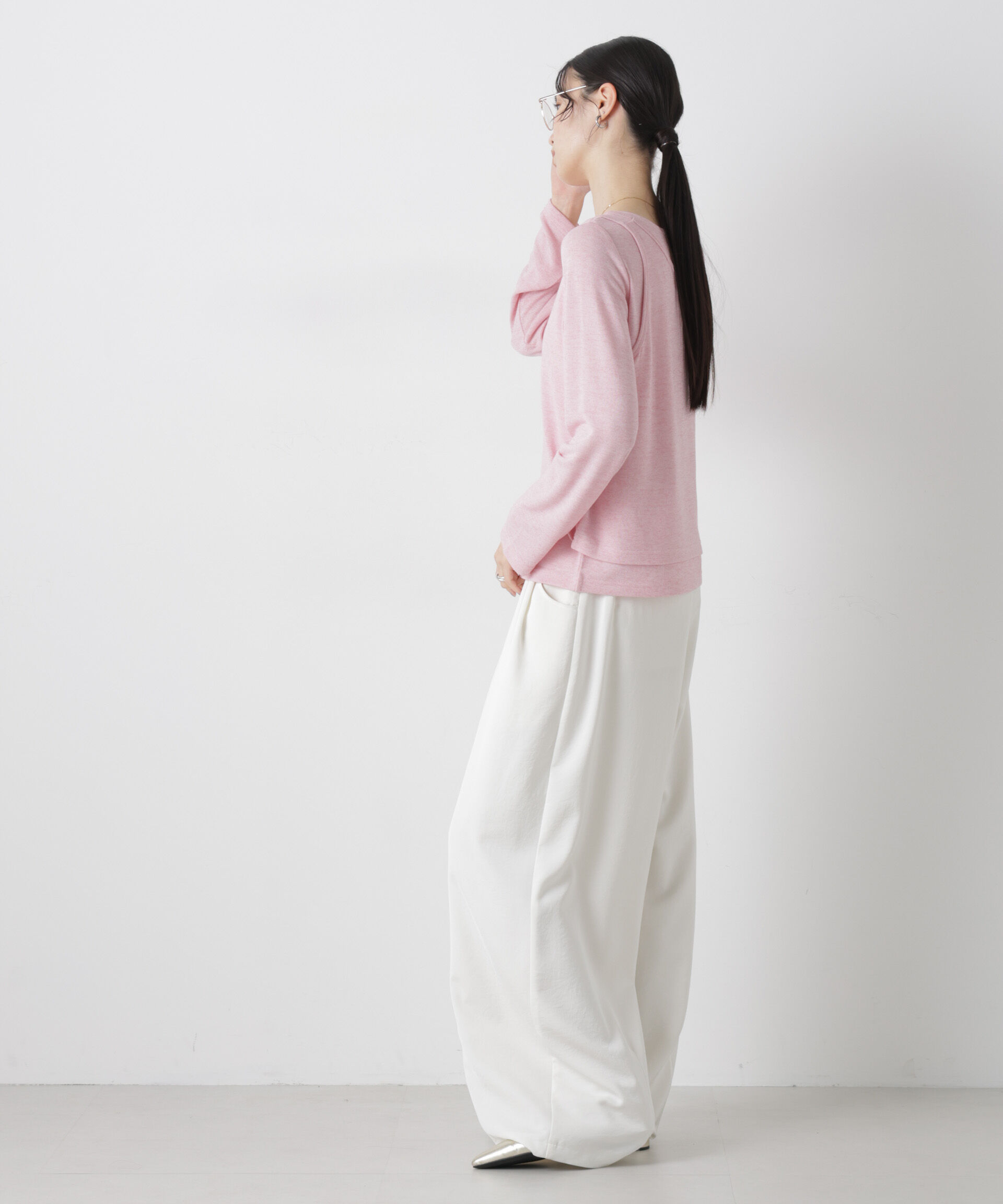 nano･universe「メランジカットレイヤードセットトップス」|Tシャツ・カットソー|