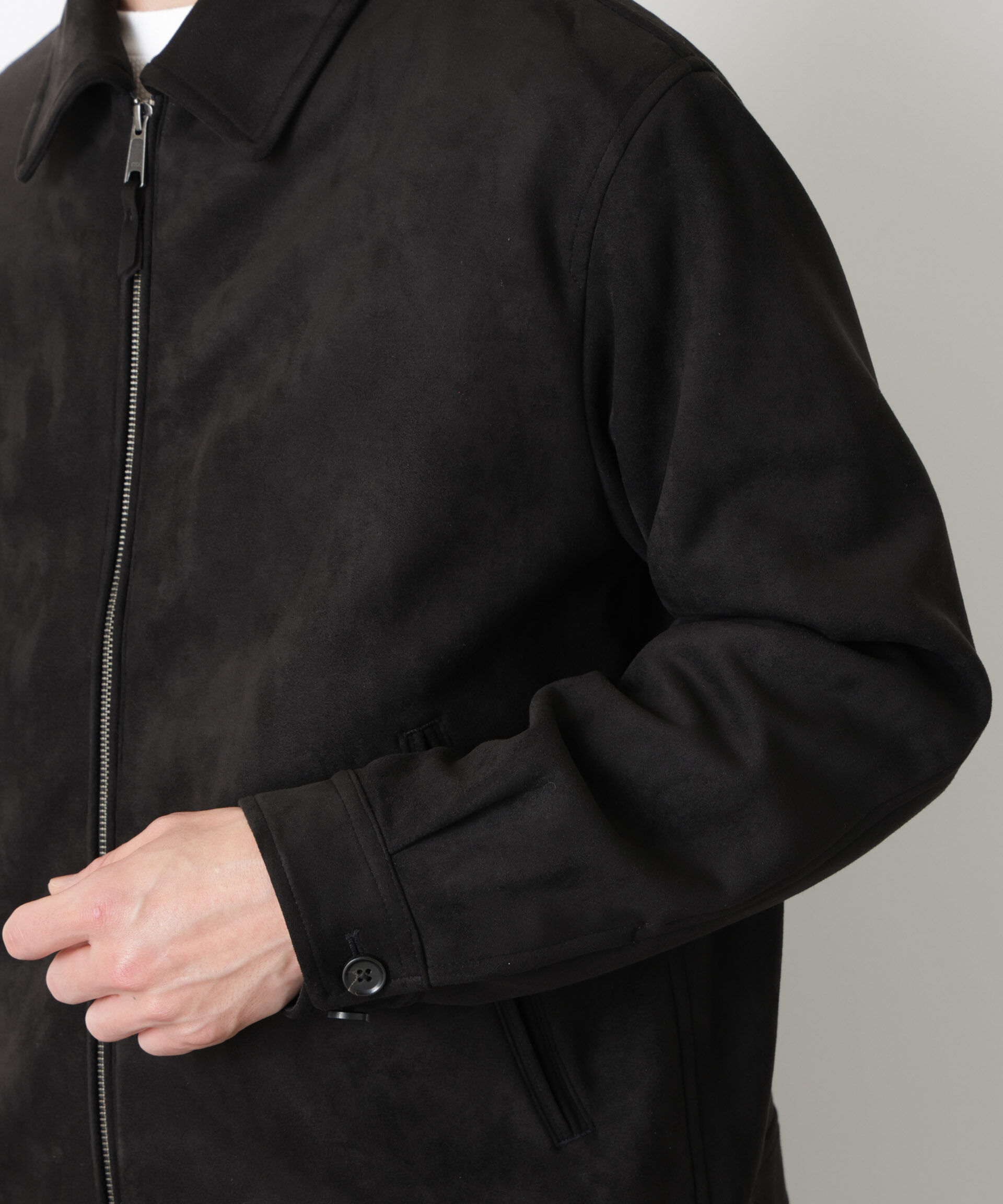 nano･universe「「モダンコンフォート」 フェイクスエードブルゾン」|ブルゾン・スタジャン|