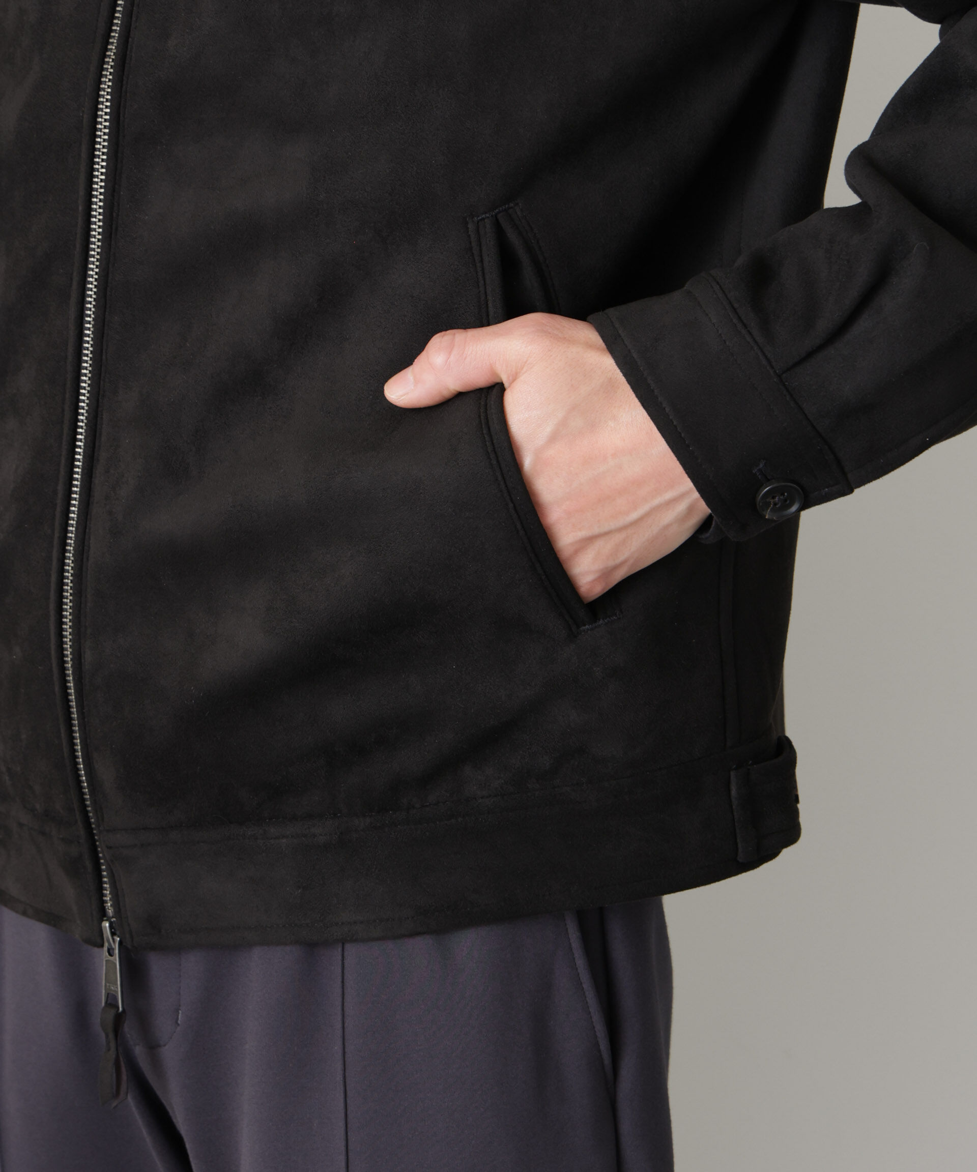 nano･universe「「モダンコンフォート」 フェイクスエードブルゾン」|ブルゾン・スタジャン|