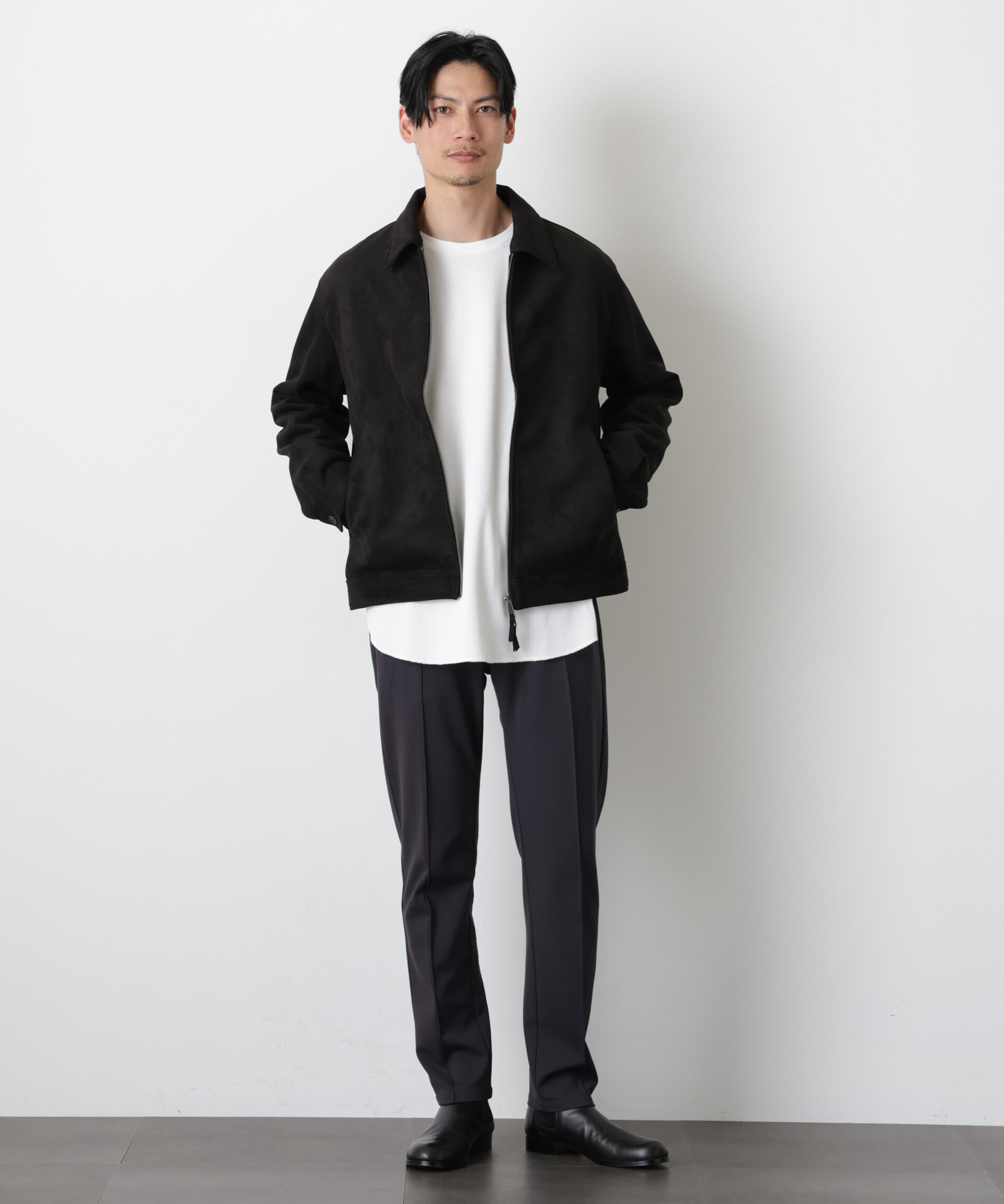 nano･universe「「モダンコンフォート」 フェイクスエードブルゾン」|ブルゾン・スタジャン|