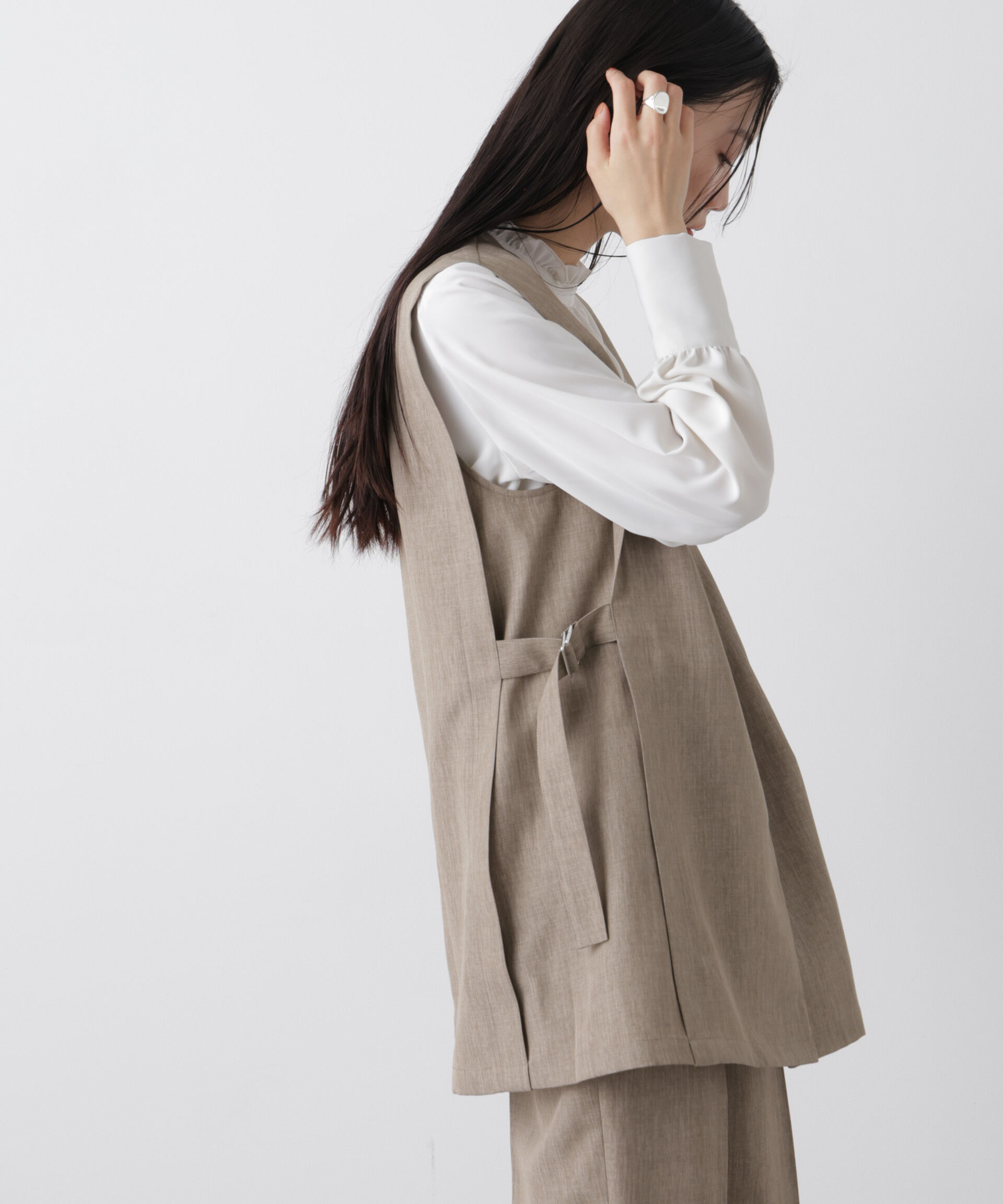 nano･universe「多機能サイドベルトミドルジレ(セットアップ可)」|テーラードジャケット|