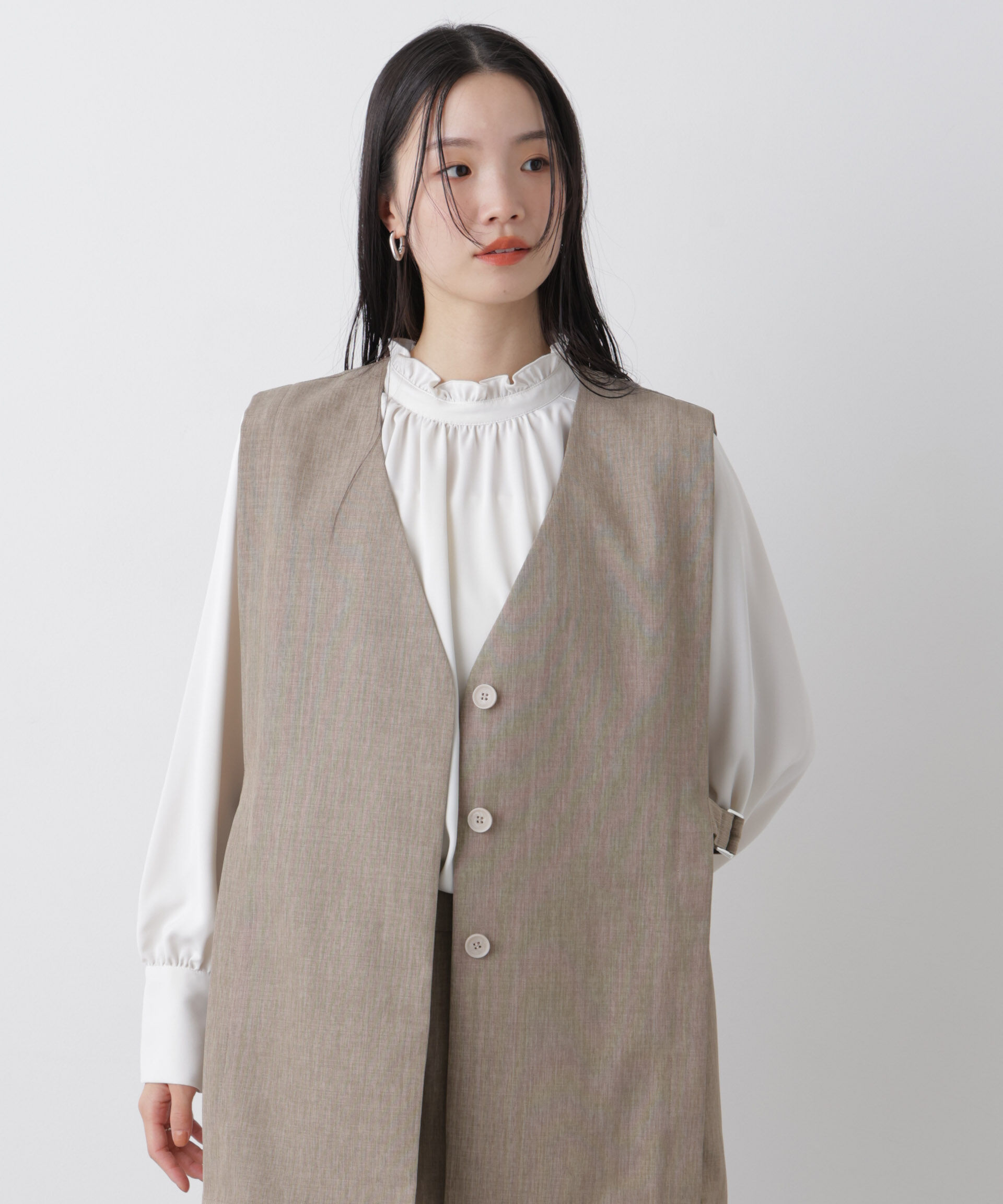 nano･universe「多機能サイドベルトミドルジレ(セットアップ可)」|テーラードジャケット|