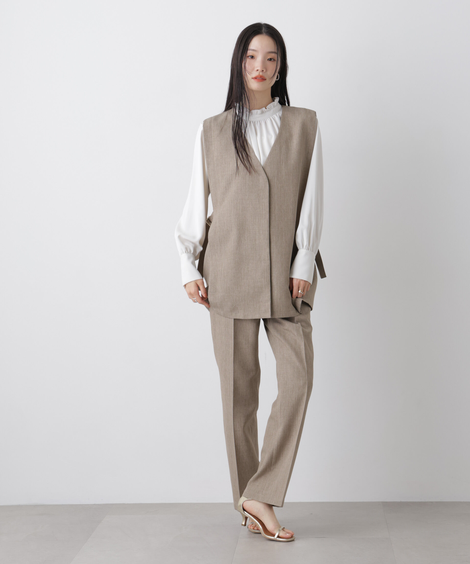 nano･universe「多機能サイドベルトミドルジレ(セットアップ可)」|テーラードジャケット|